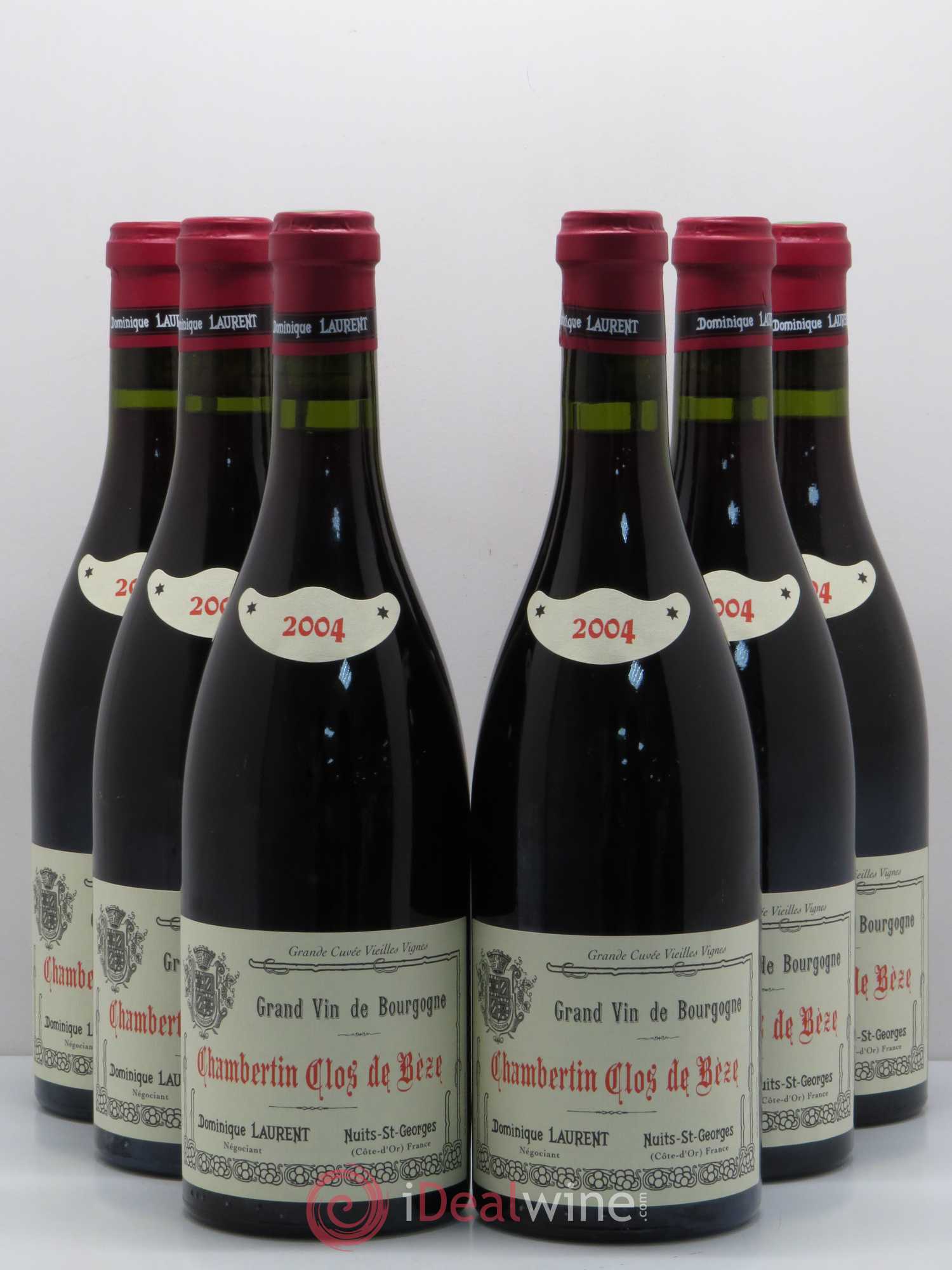 Chambertin Clos de Bèze Grand Cru Grande cuvée Vieilles vignes Dominique Laurent 2004 - Lot de 6 bouteilles - 0