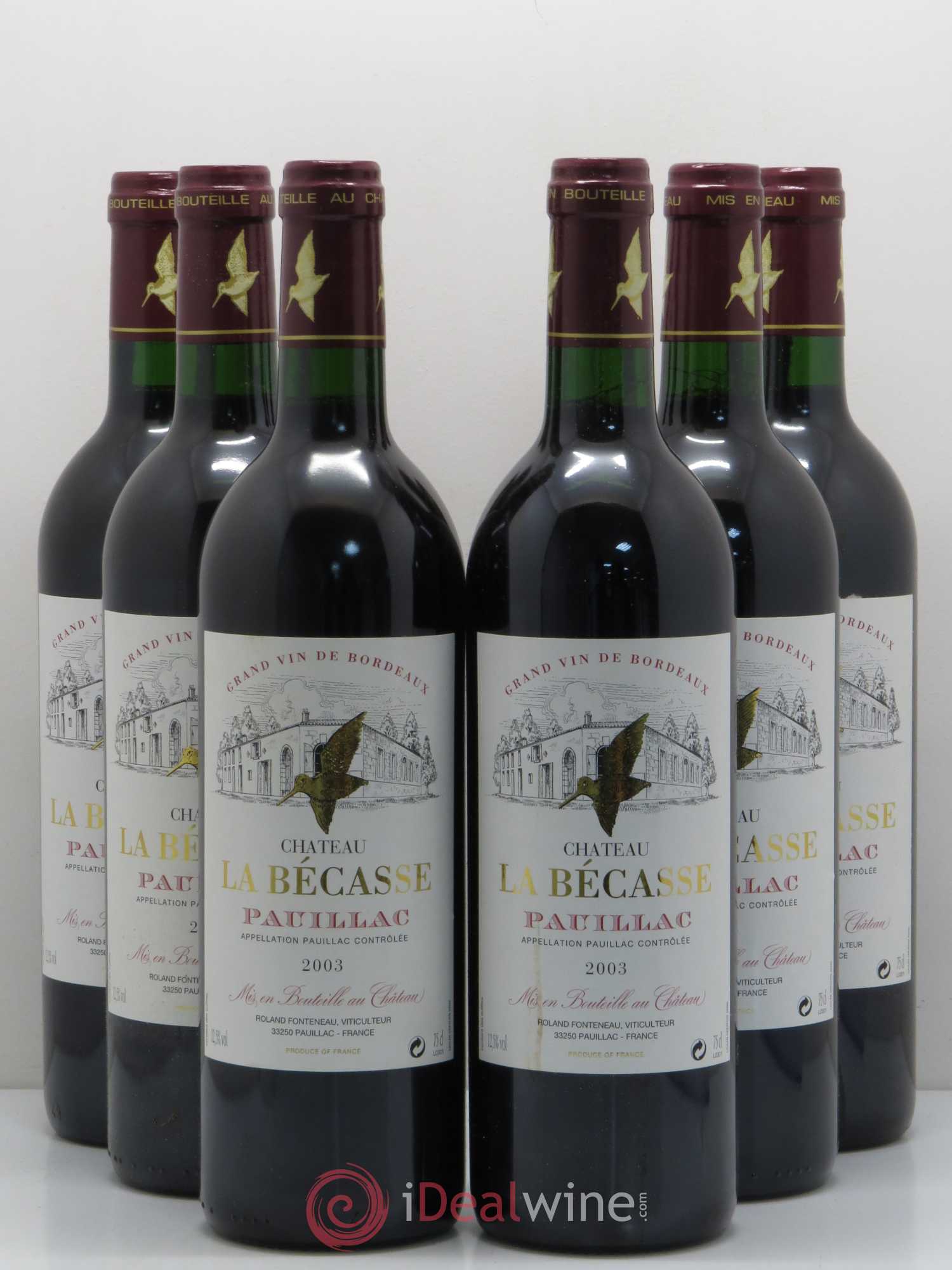 Château la Bécasse 2003 - Lot de 6 bouteilles - 0