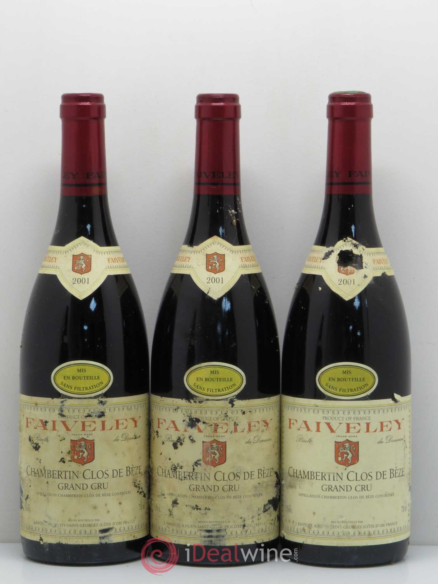 Chambertin Clos de Bèze Grand Cru Faiveley 2001 - Lot de 3 bouteilles - 0
