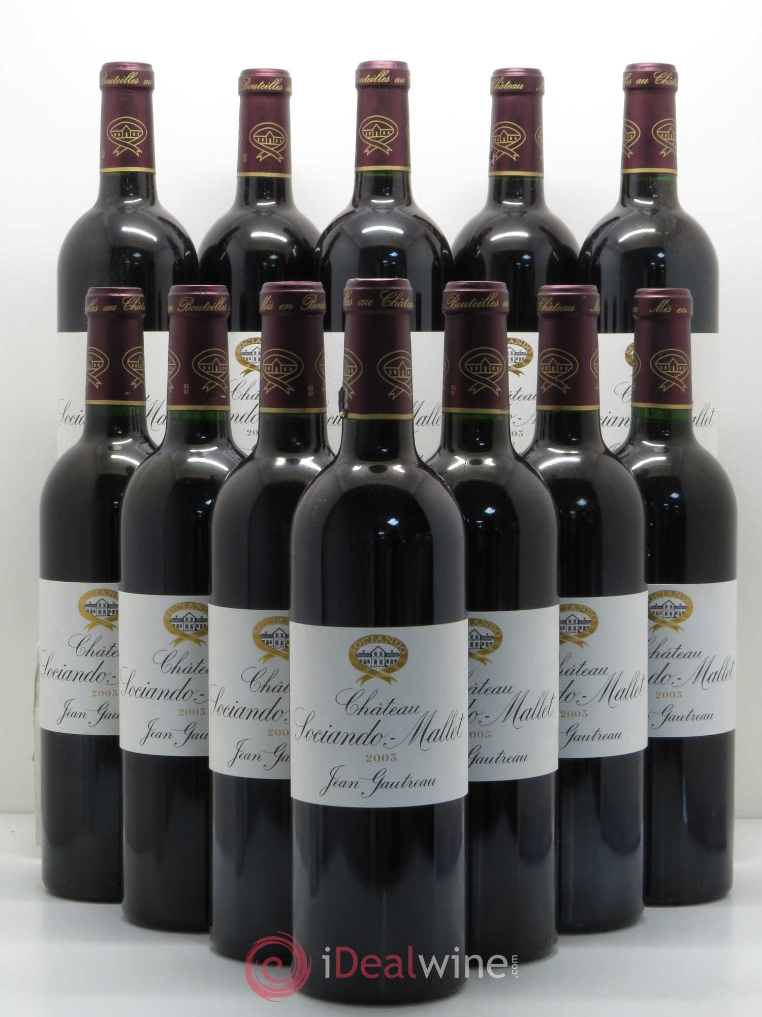 Château Sociando Mallet 2003 - Lot de 12 bouteilles - 0