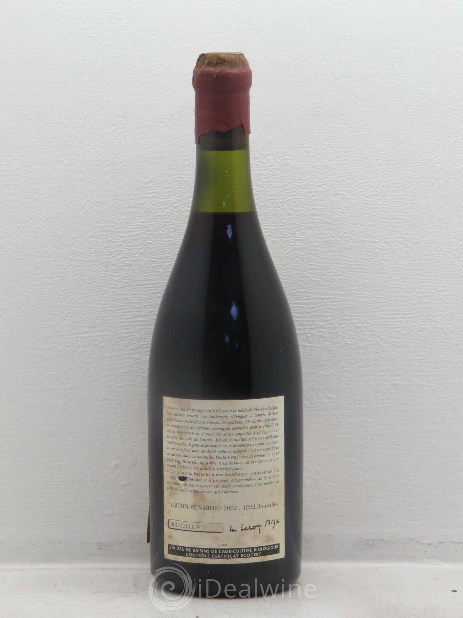 Corton Grand Cru Les Renardes Leroy (Domaine) 2002 - Lot de 1 bouteille - 1