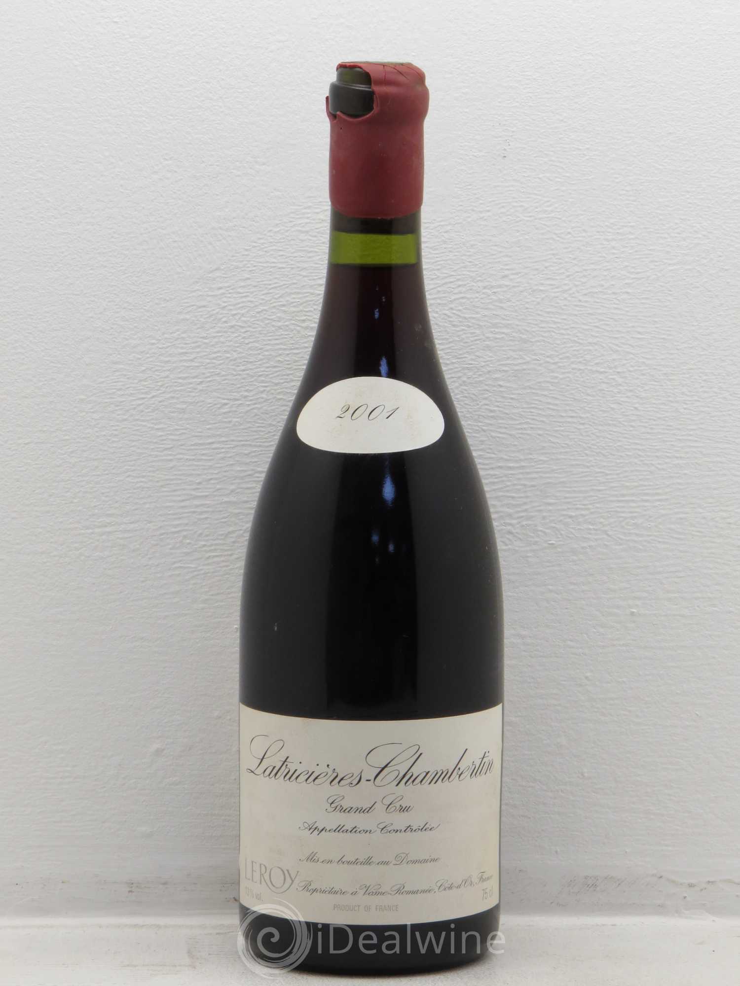Latricières-Chambertin Grand Cru Leroy (Domaine) 2001 - Lot de 1 bouteille - 0