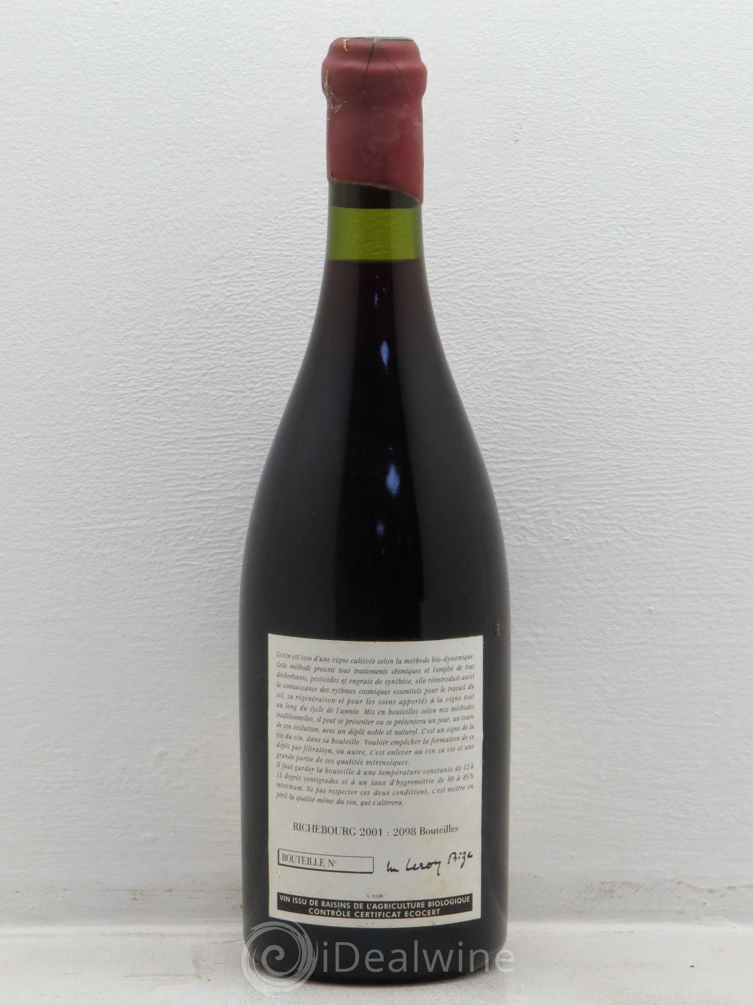 Richebourg Grand Cru Leroy (Domaine) 2001 - Lot de 1 bouteille - 1