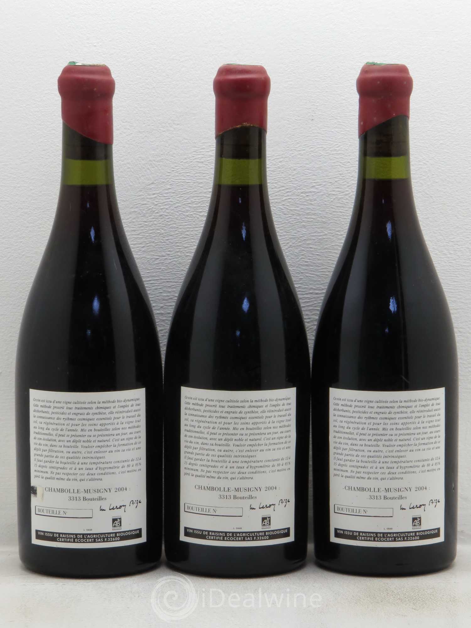 Chambolle-Musigny Leroy 2004 - Lot de 3 bouteilles - 1