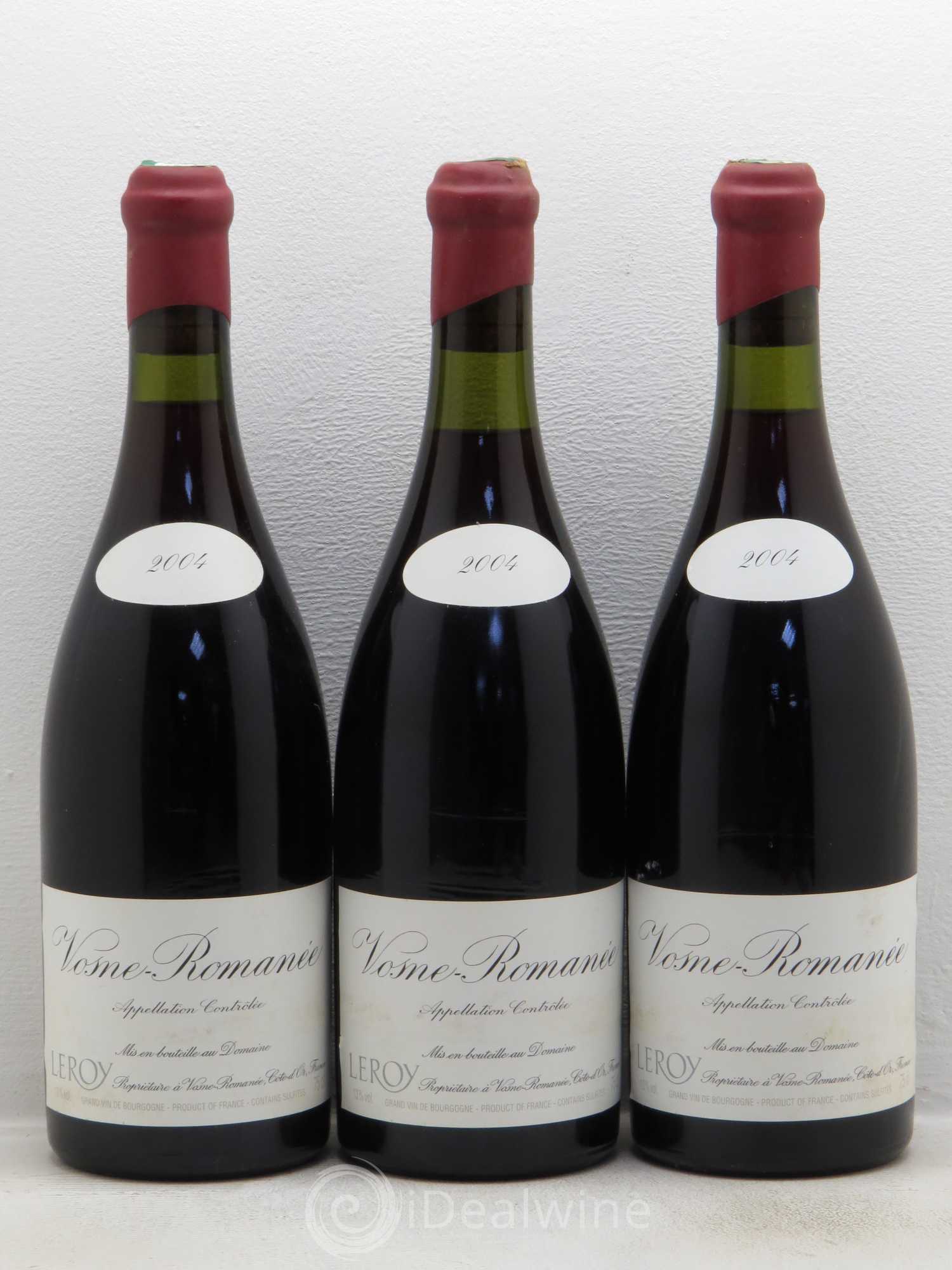 Vosne-Romanée Leroy 2004 - Lot de 3 bouteilles - 0