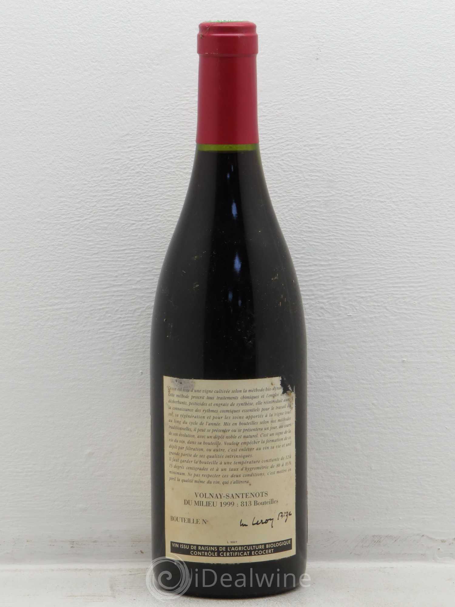 Volnay 1er Cru Santenots du Milieu Leroy (Domaine) 1999 - Lot de 1 bouteille - 1