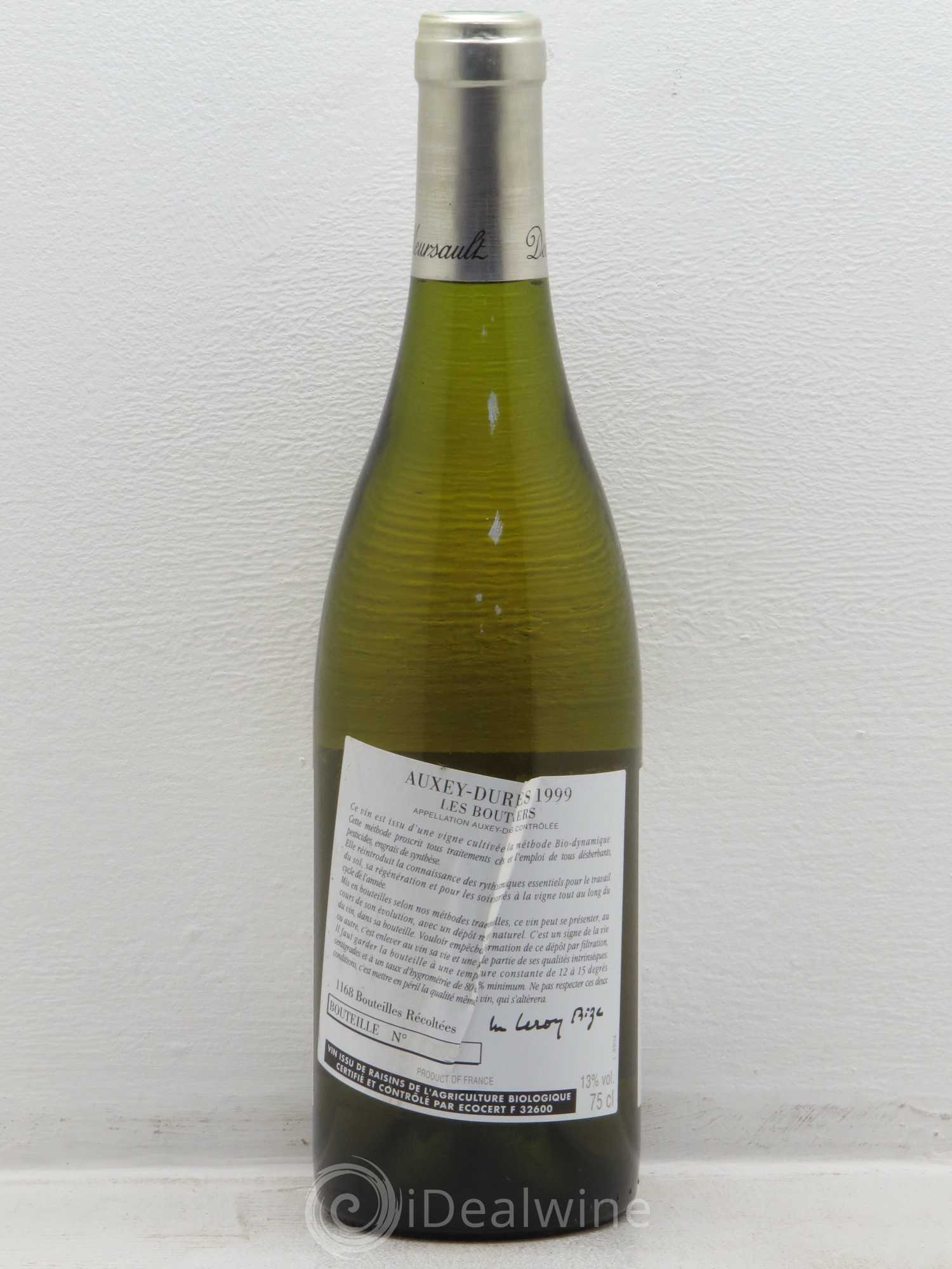 Auxey-Duresses Les Boutonniers d'Auvenay (Domaine) 1999 - Lot de 1 bouteille - 1
