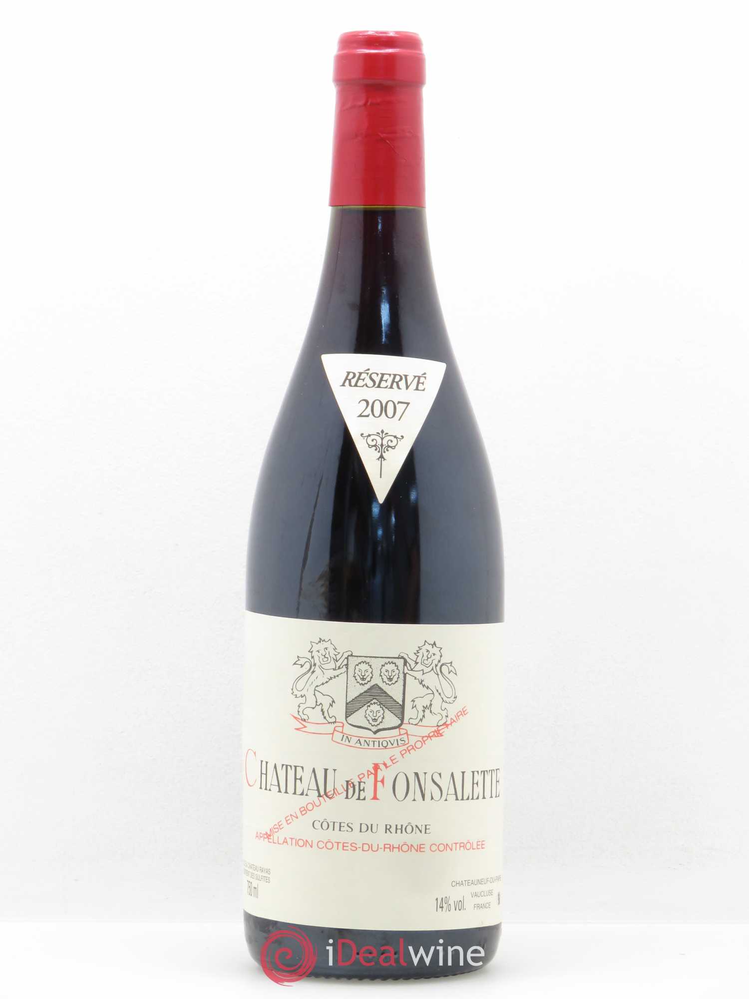 Côtes-du-Rhône Château de Fonsalette Emmanuel Reynaud 2007 - Lot de 1 bouteille - 0