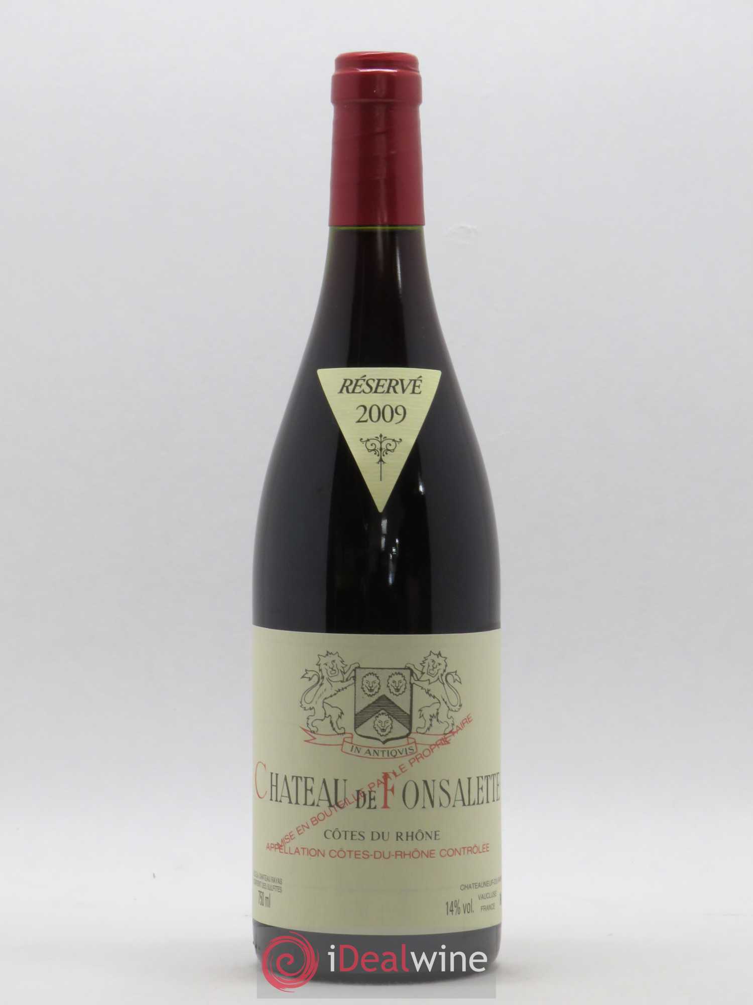 Côtes-du-Rhône Château de Fonsalette Emmanuel Reynaud 2009 - Lot de 1 bouteille - 0
