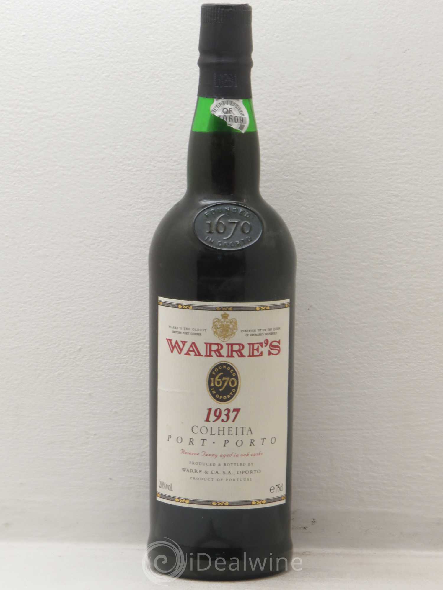 Porto Warre's coleitha 1937 - Posten von 1 Flasche - 0