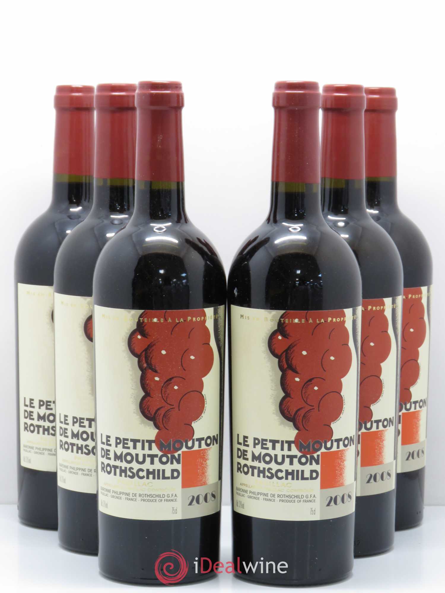 Petit Mouton Second Vin 2008 - Lot de 6 bouteilles - 0