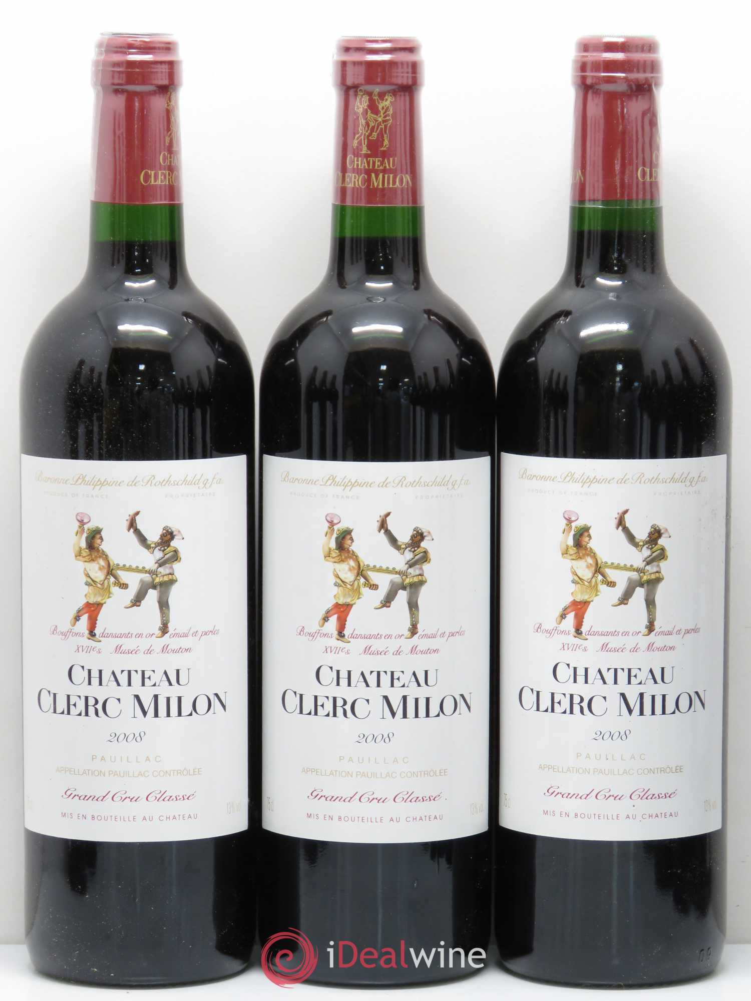 Château Clerc Milon 5ème Grand Cru Classé 2008 - Lot de 12 bouteilles - 1