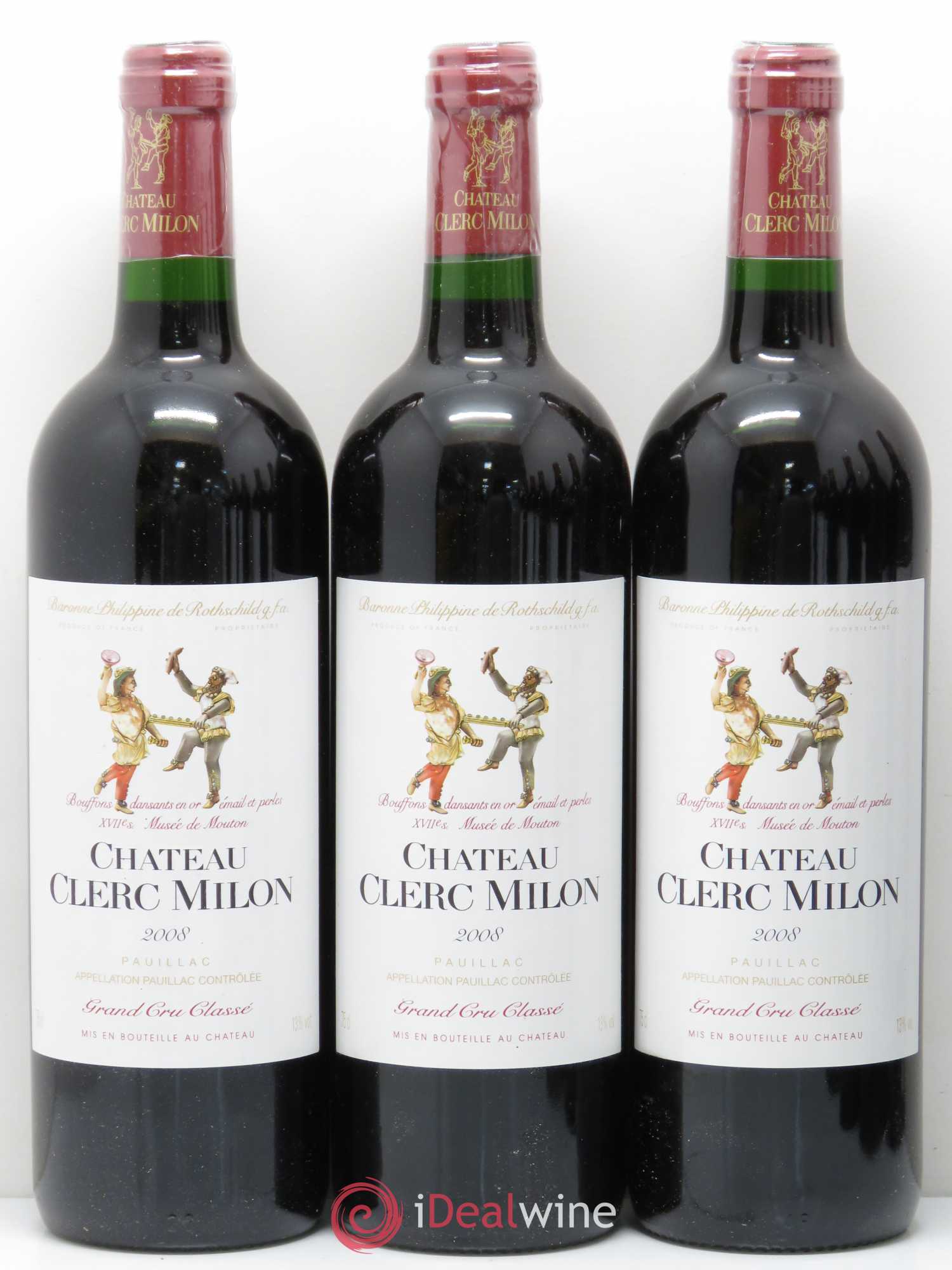Château Clerc Milon 5ème Grand Cru Classé 2008 - Lot de 12 bouteilles - 2