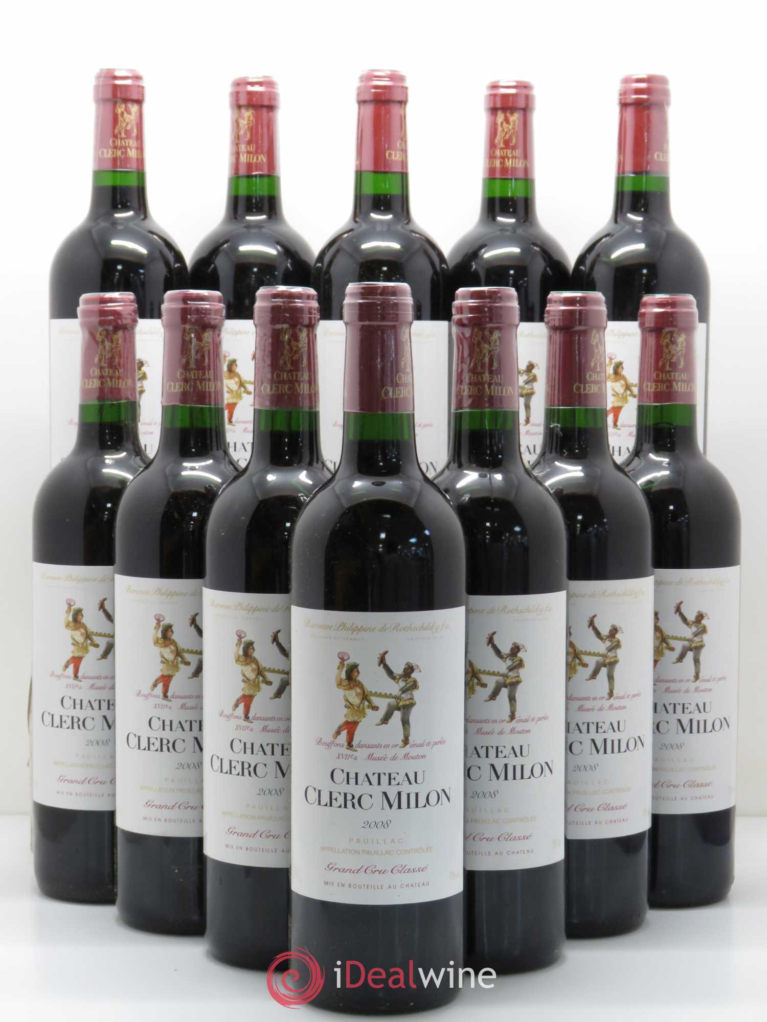Château Clerc Milon 5ème Grand Cru Classé 2008 - Lot de 12 bouteilles - 0