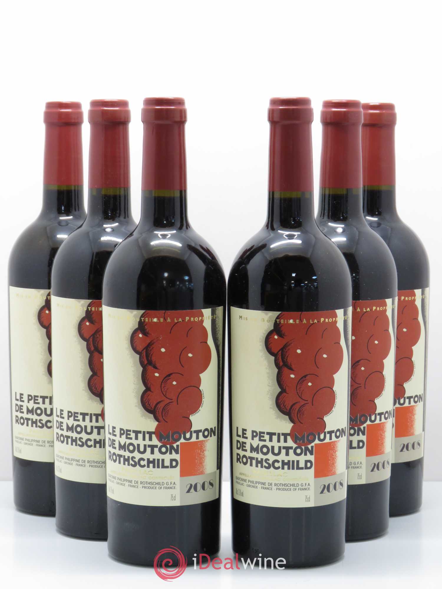 Petit Mouton Second Vin 2008 - Lot de 6 bouteilles - 0