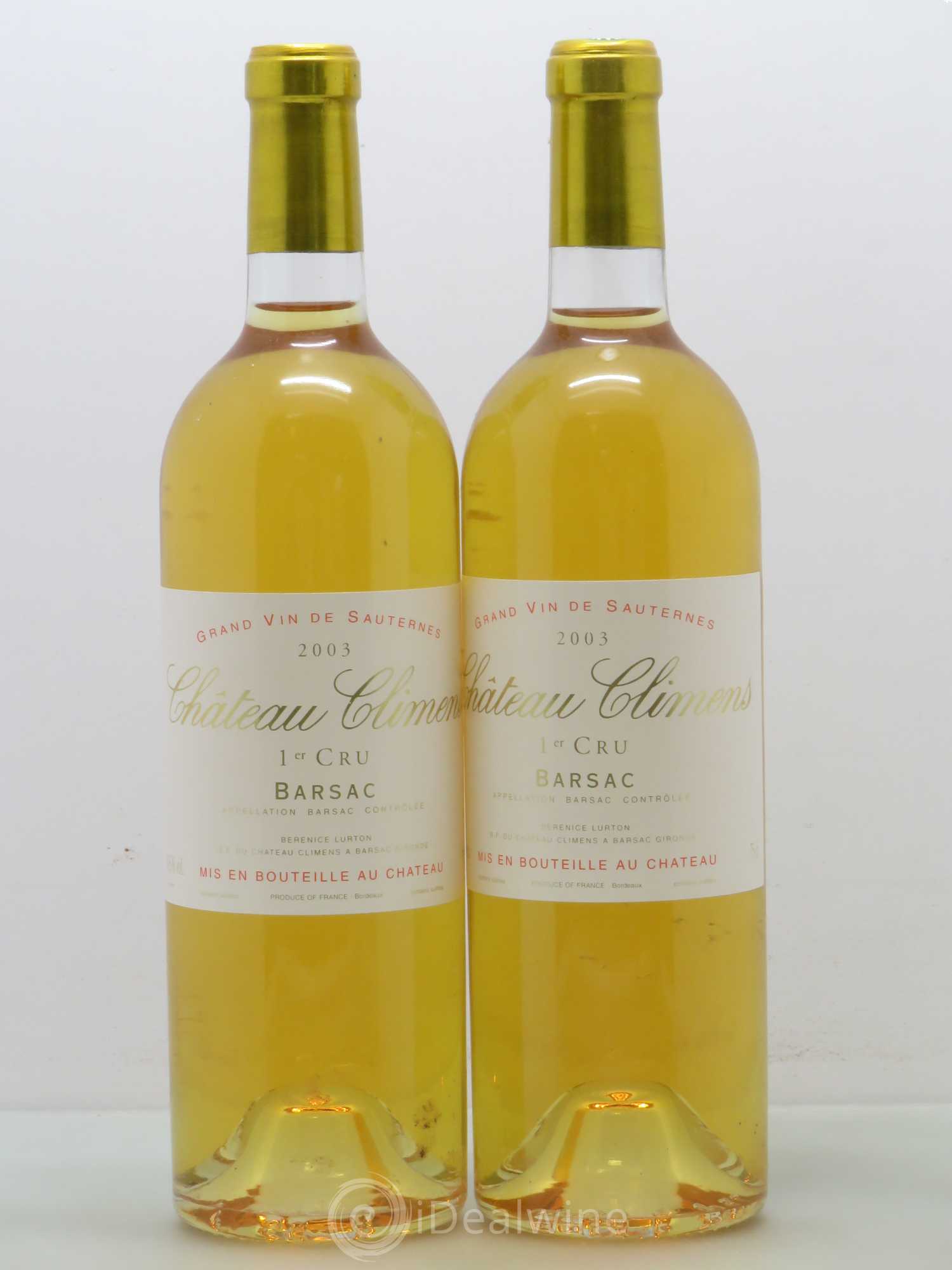 Château Climens 1er Grand Cru Classé 2003 - Lotto di 2 bottiglie - 0