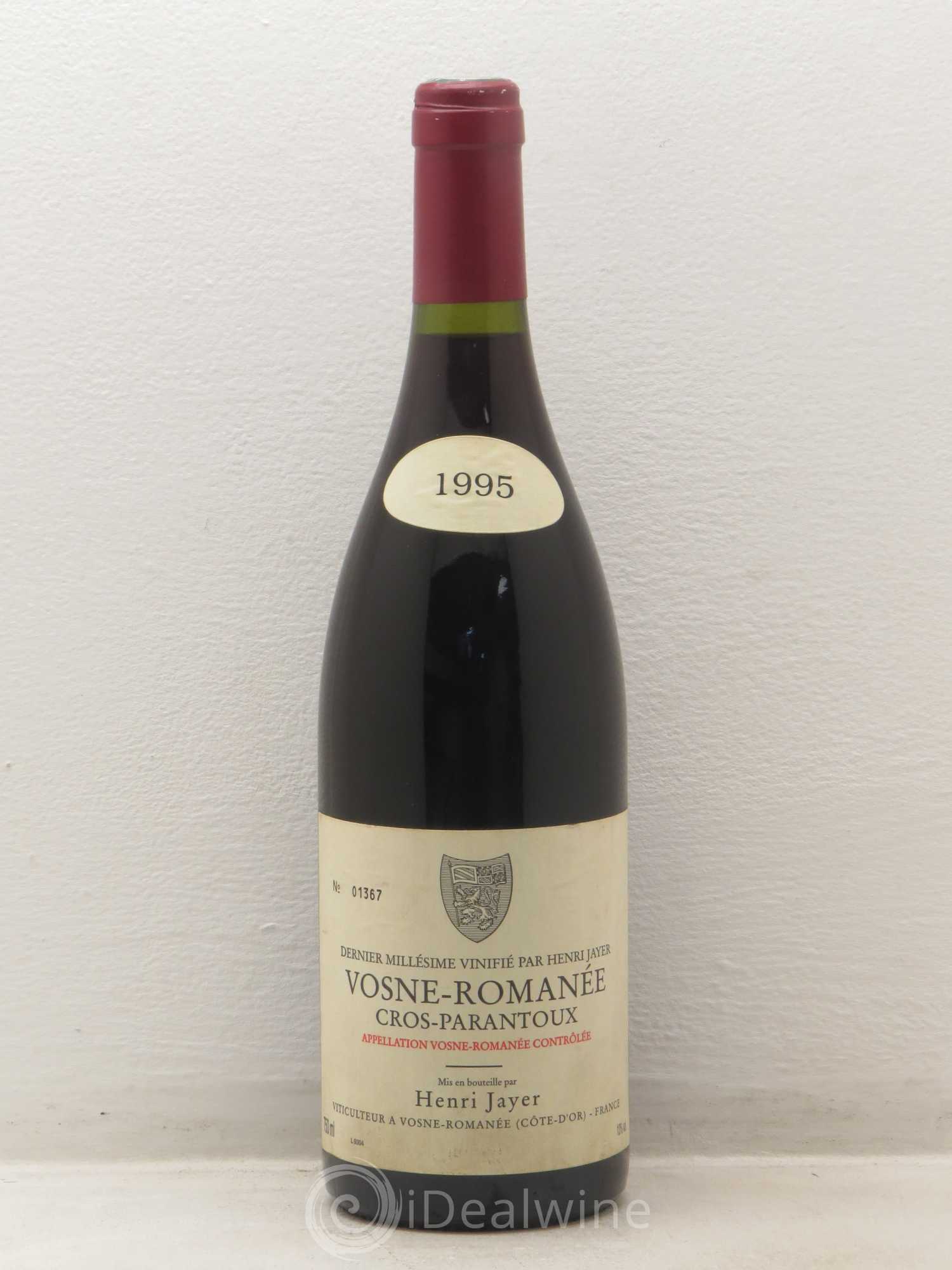 Vosne-Romanée 1er Cru Cros Parantoux Henri Jayer 1995 - Lot de 1 bouteille - 0