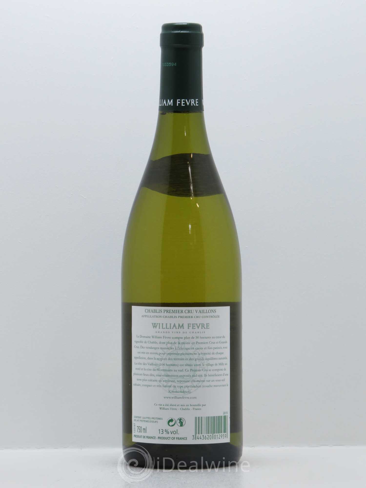 Chablis 1er Cru Vaillons William Fèvre 2015 - Lot de 1 bouteille - 1