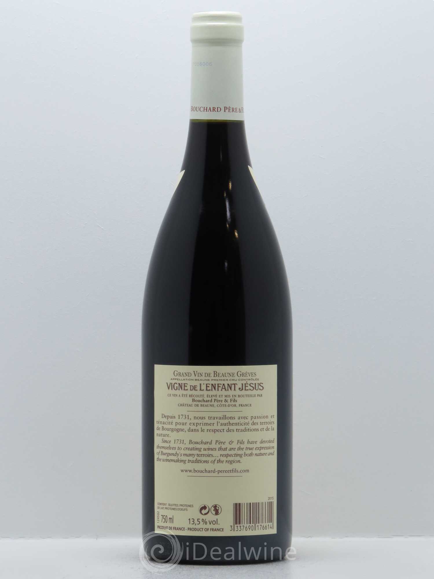 Beaune 1er Cru Grèves - Vigne de l'Enfant Jésus Bouchard Père & Fils 2015 - Lot de 1 bouteille - 1