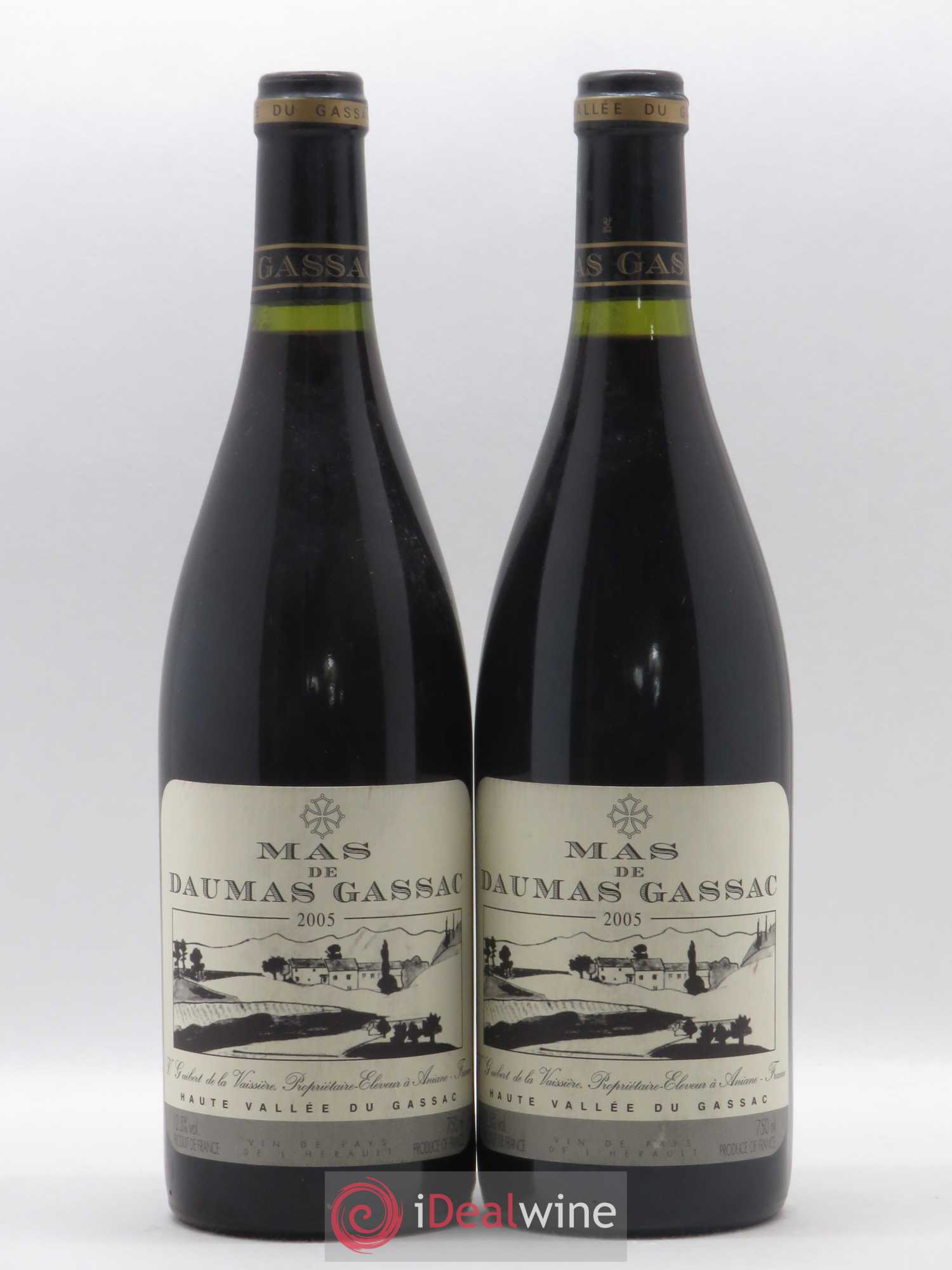 Saint-Guilhem-le-Désert - Cité d'Aniane Mas Daumas Gassac Famille Guibert de La Vaissière 2005 - Lot de 2 bouteilles - 0