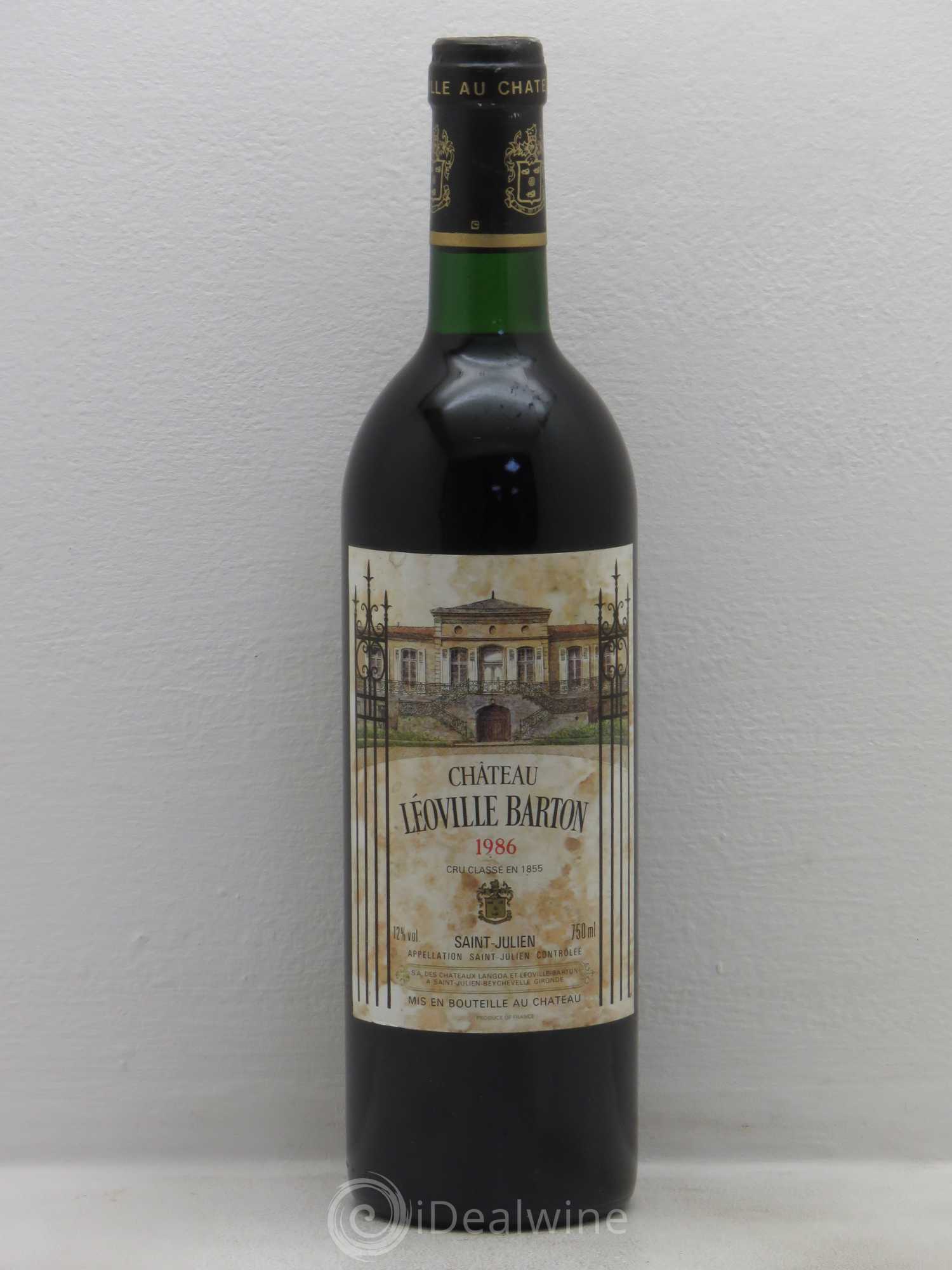 Château Léoville Barton 2ème Grand Cru Classé 1986 - Lot de 1 bouteille - 0