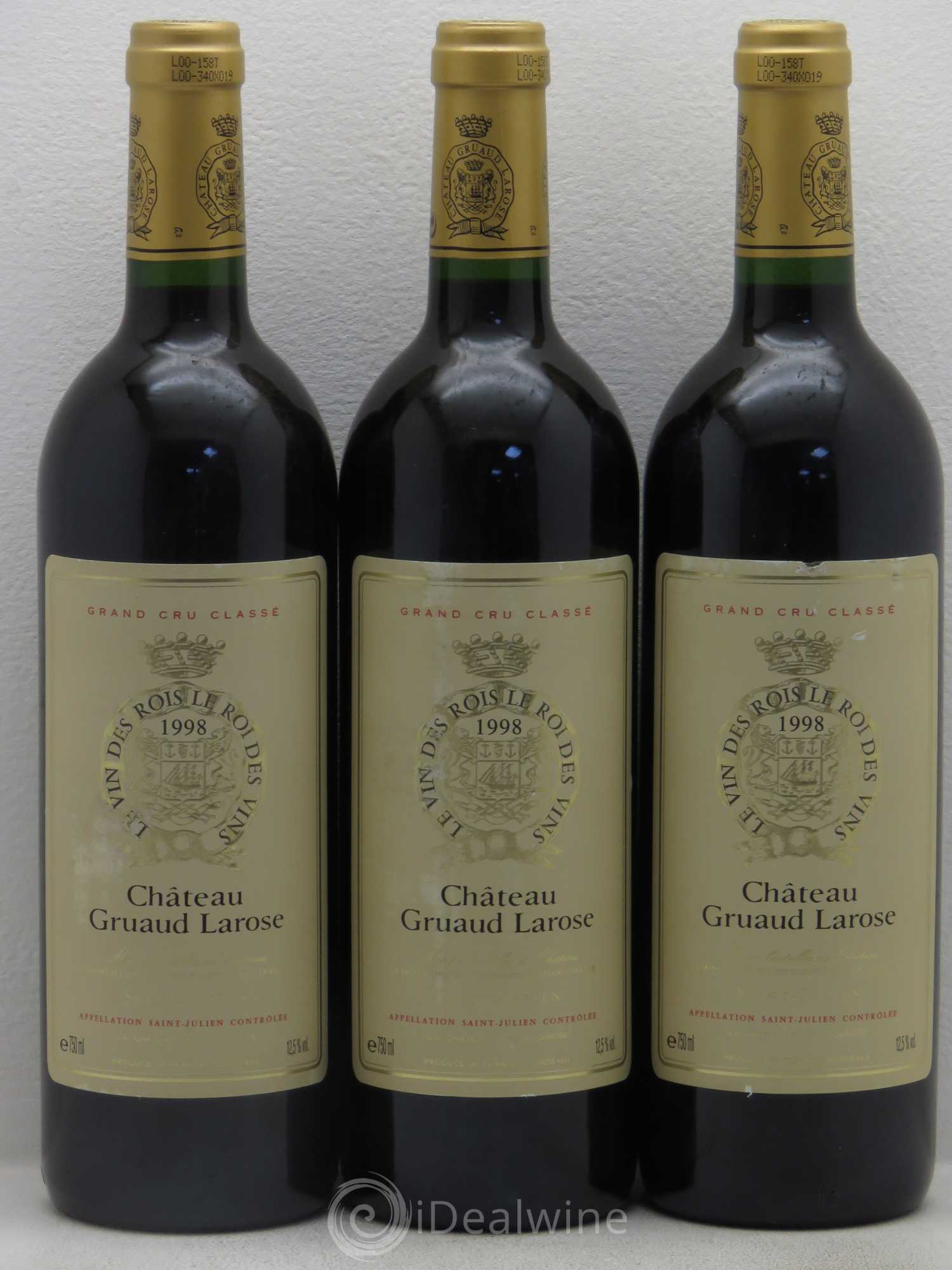 Château Gruaud Larose 2ème Grand Cru Classé 1998 - Lot de 3 bouteilles - 0