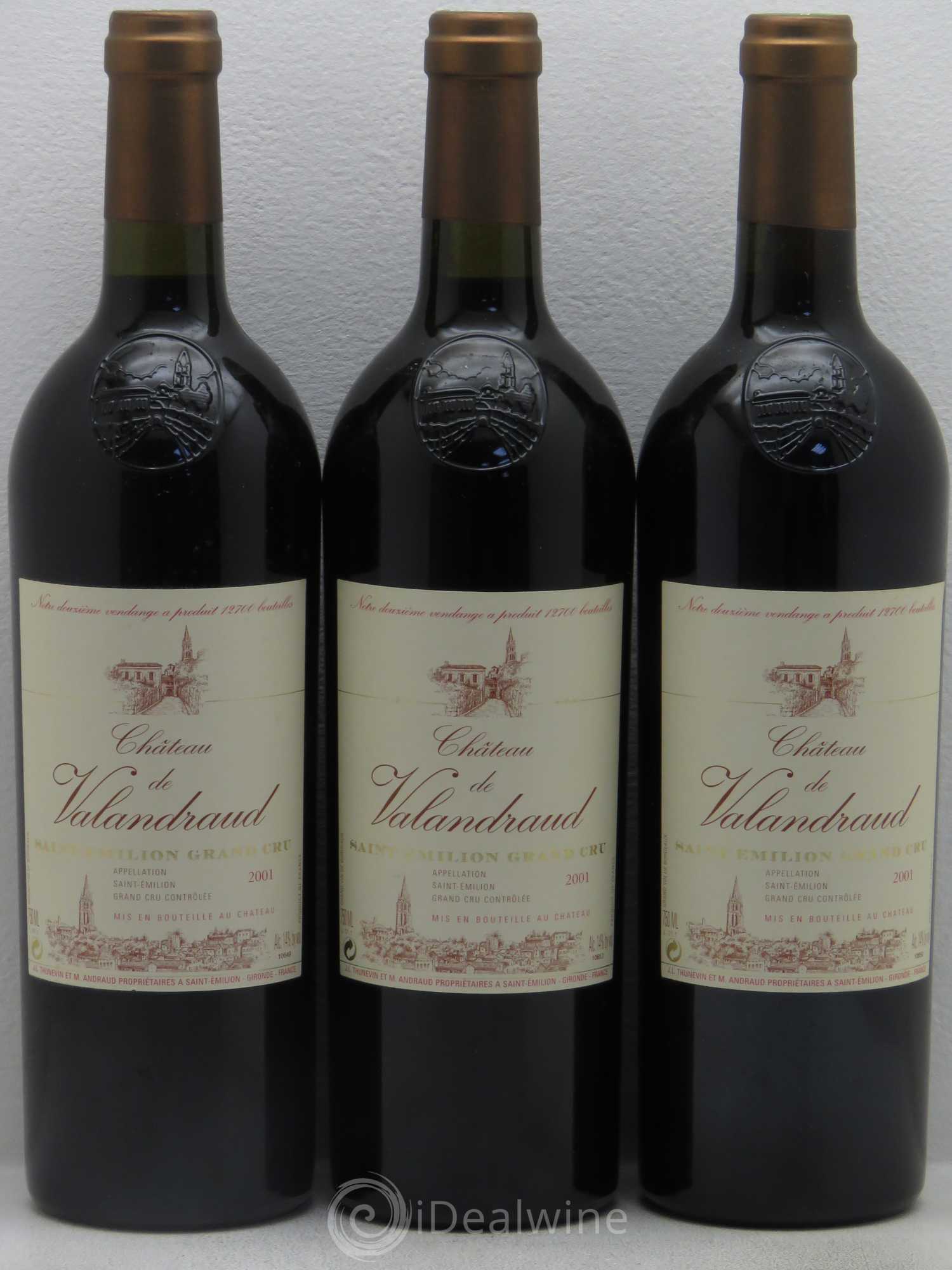 Château de Valandraud 2001 - Lot de 3 bouteilles - 0