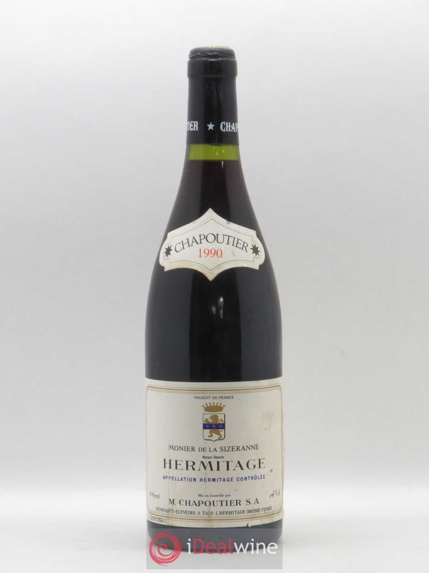 Hermitage Monier de La Sizeranne Chapoutier 1990 - Lot de 1 bouteille - 0