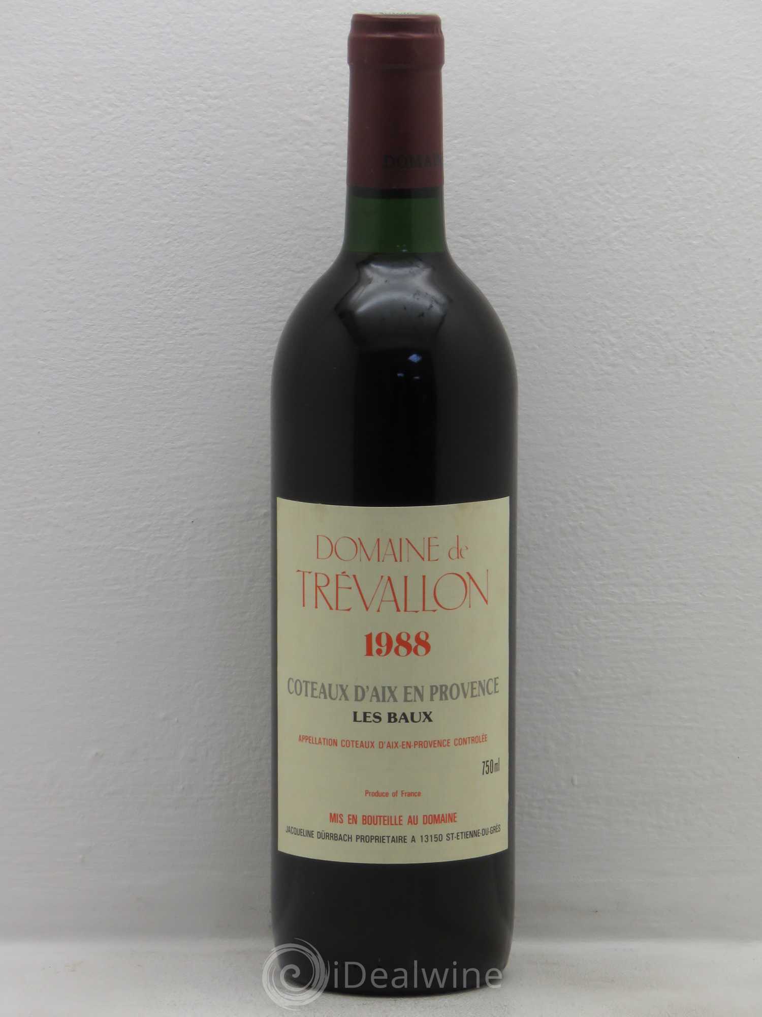 Coteaux d'Aix-en-Provence Trévallon (Domaine de) Eloi Dürrbach 1988 - Lot de 1 bouteille - 0