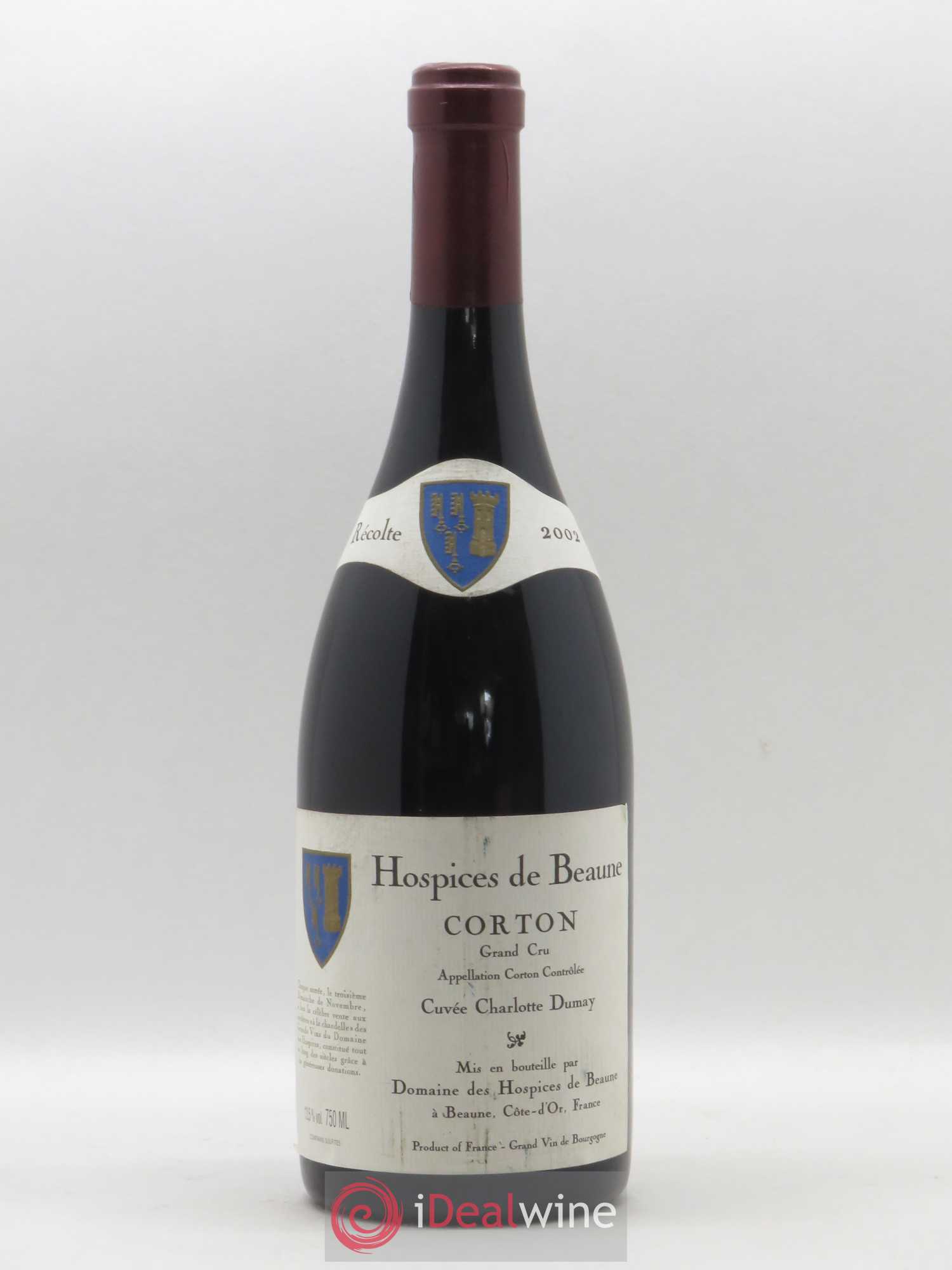 Corton Grand Cru Cuvée Charlotte Dumay Hospices de Beaune 2002 - Lot de 1 bouteille - 0