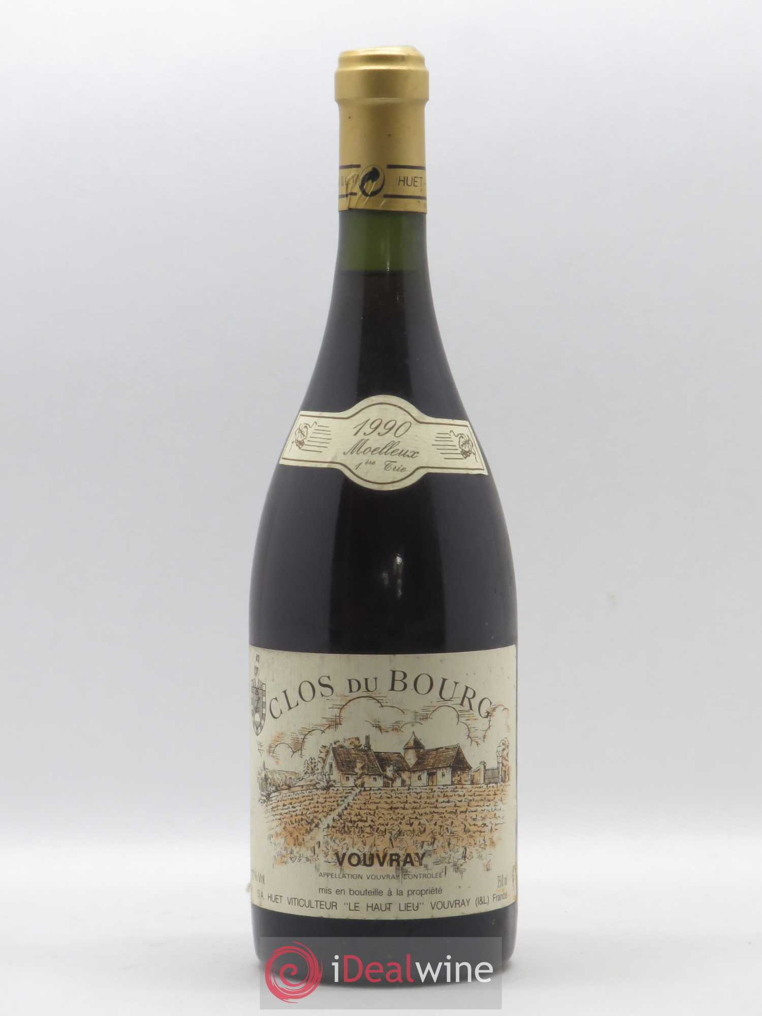 Vouvray Clos du Bourg Moelleux 1ère trie Domaine Huet 1990 - Lot de 1 bouteille - 0