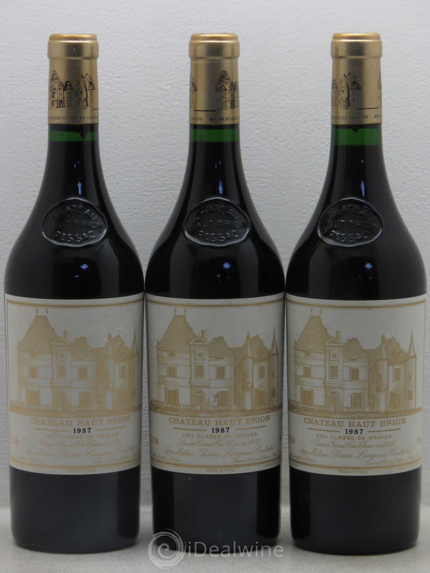 Château Haut Brion 1er Grand Cru Classé 1987 - Lot de 3 bouteilles - 0