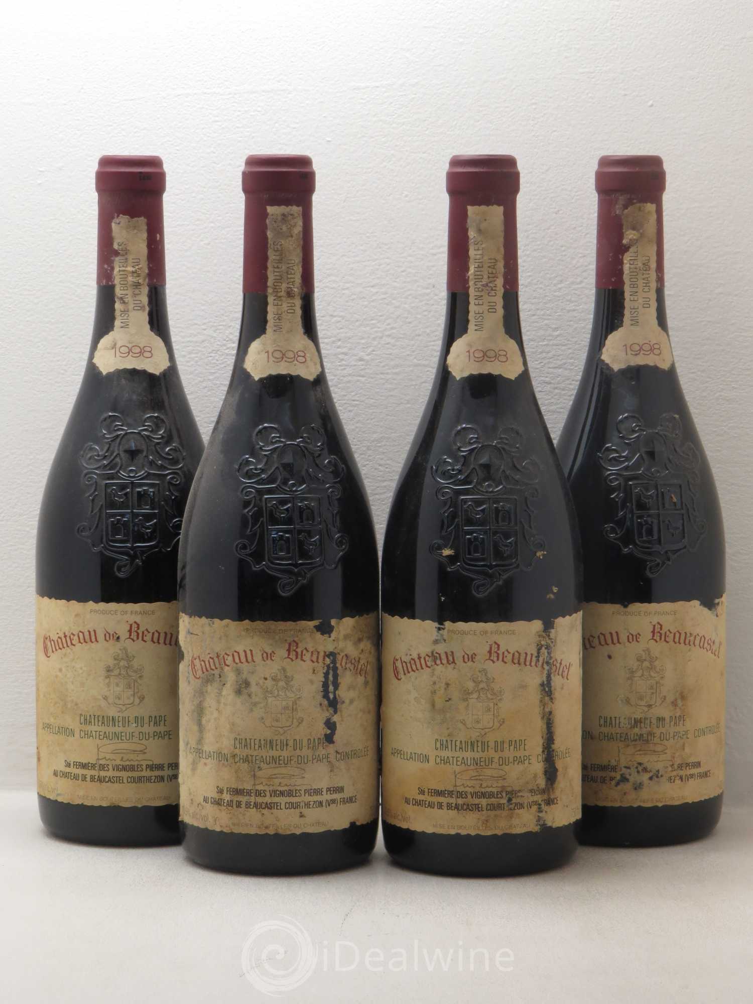 Châteauneuf-du-Pape Château de Beaucastel Famille Perrin 1998 - Lot de 4 bouteilles - 0