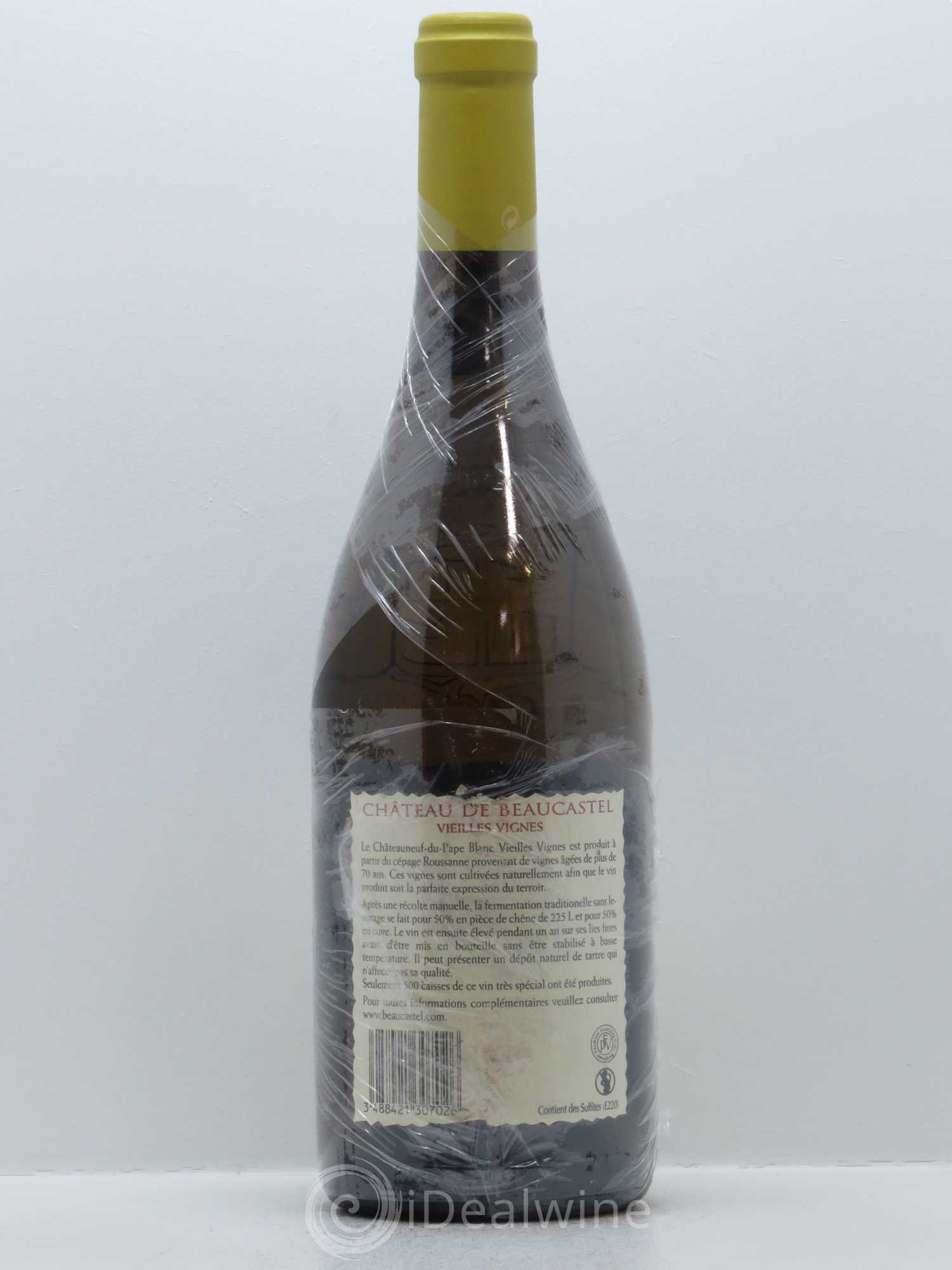 Châteauneuf-du-Pape Château de Beaucastel Vieilles vignes Roussanne Famille Perrin 2007 - Lot de 1 bouteille - 1