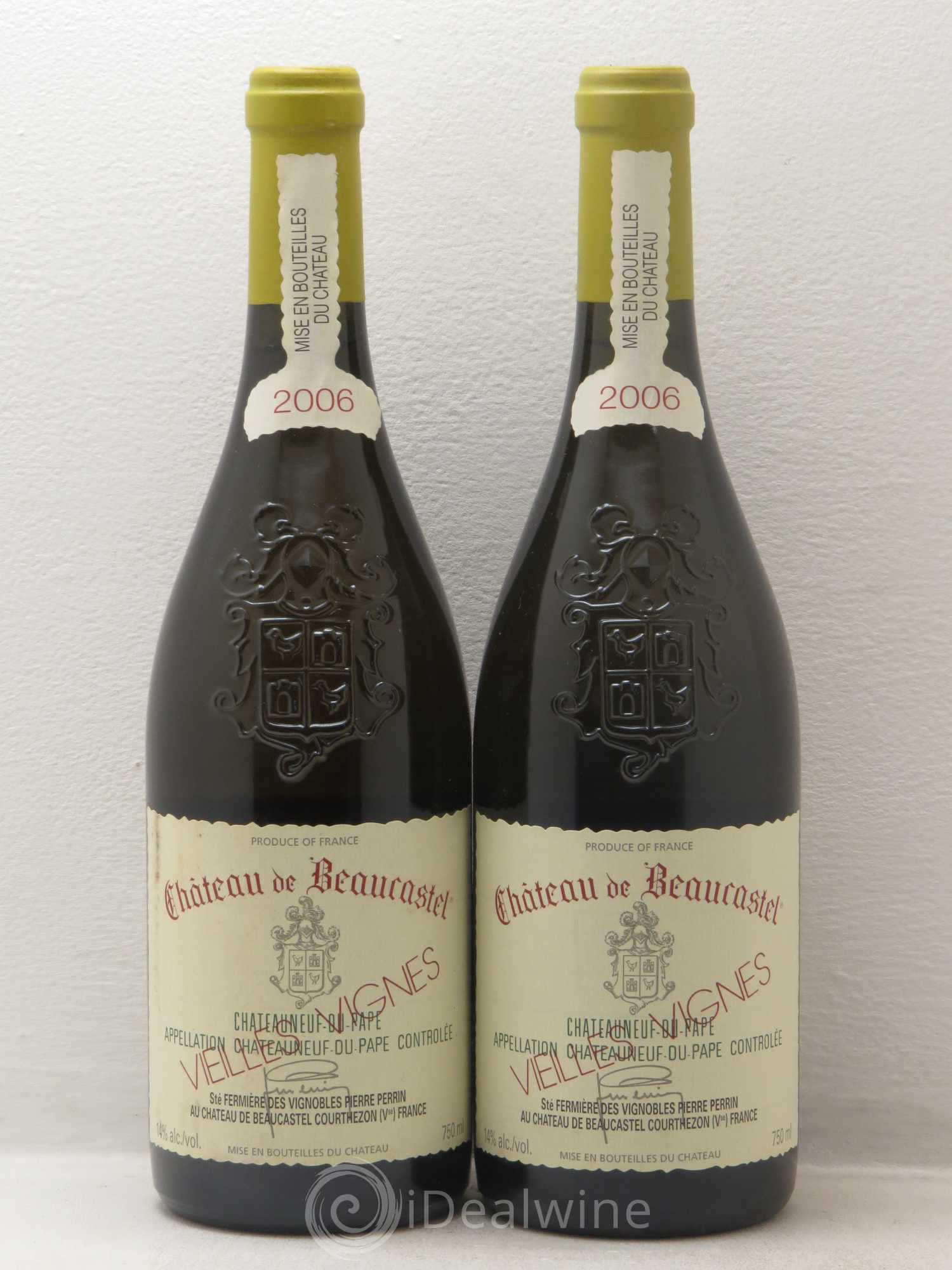 Châteauneuf-du-Pape Château de Beaucastel Vieilles vignes Roussanne Famille Perrin 2006 - Lot de 2 bouteilles - 0