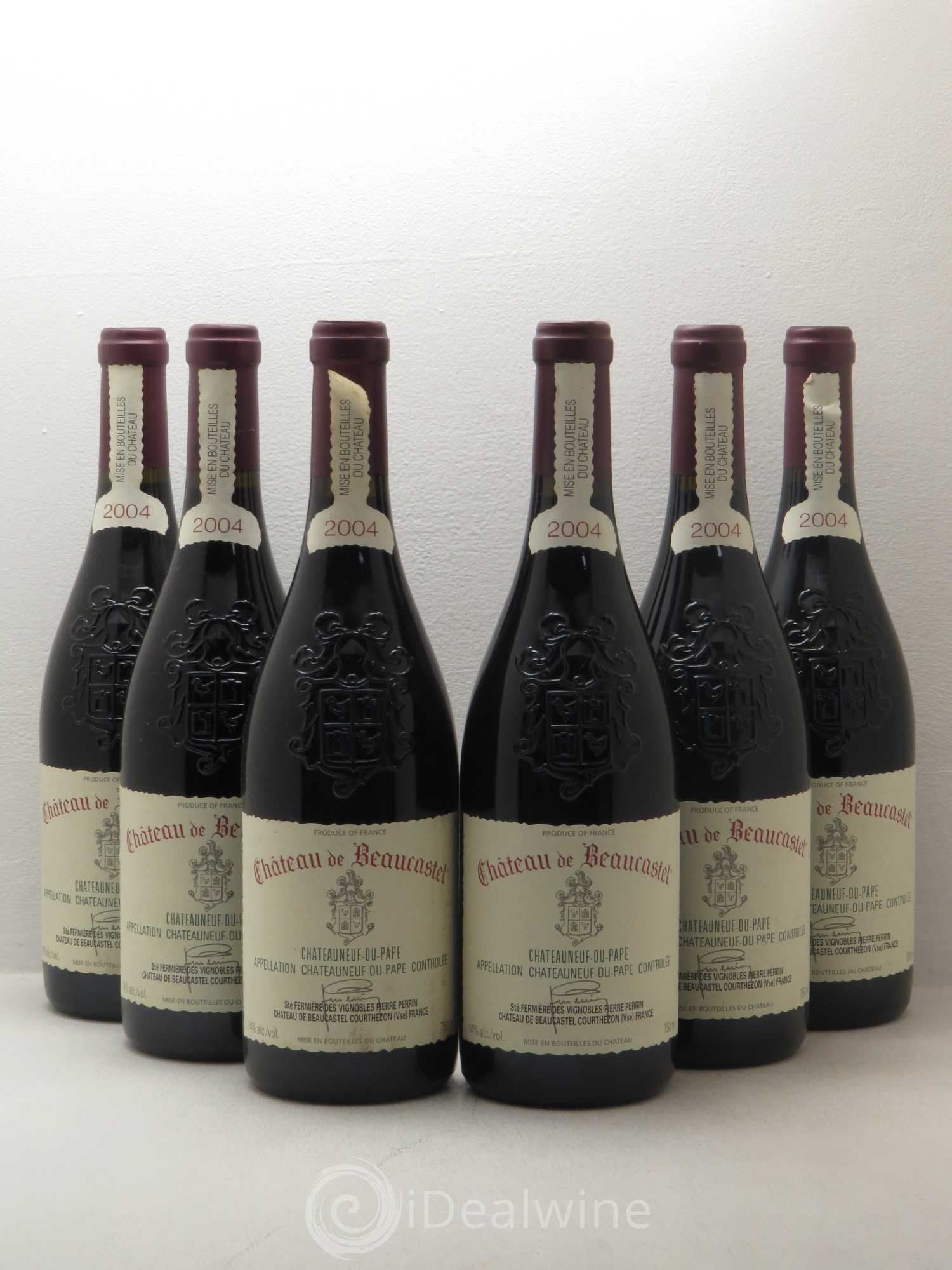 Châteauneuf-du-Pape Château de Beaucastel Famille Perrin 2004 - Lot de 6 bouteilles - 0