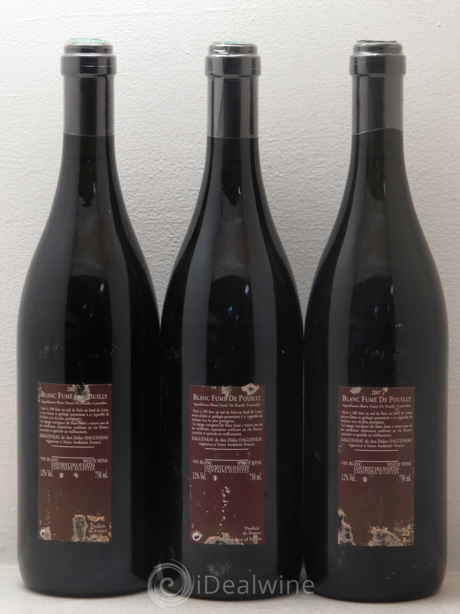 Vin de France (anciennement Pouilly-Fumé) Pur Sang Dagueneau (Domaine Didier - Louis-Benjamin) 2007 - Lot de 3 bouteilles - 1