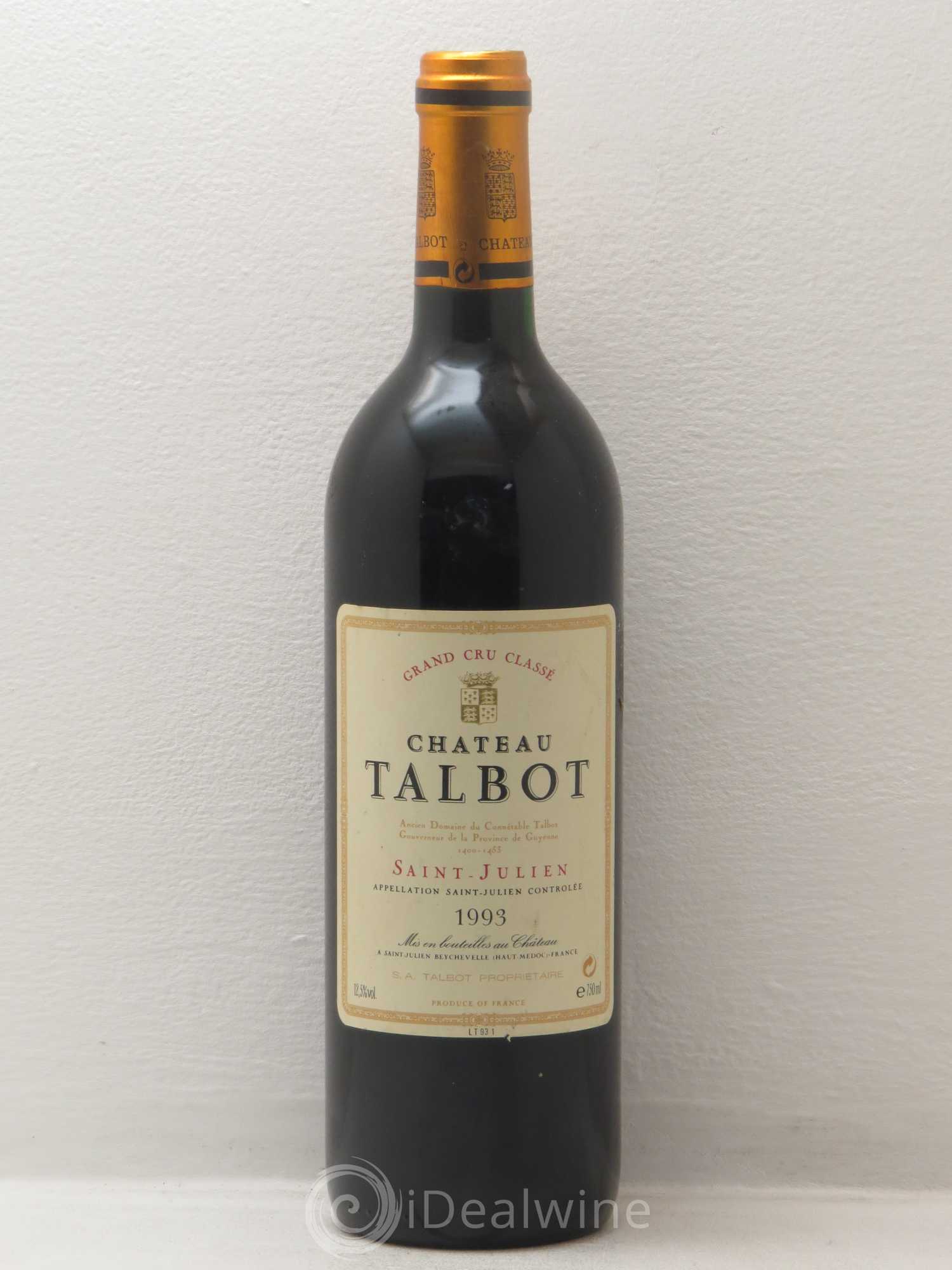 Château Talbot 4ème Grand Cru Classé 1993 - Lot de 1 bouteille - 0