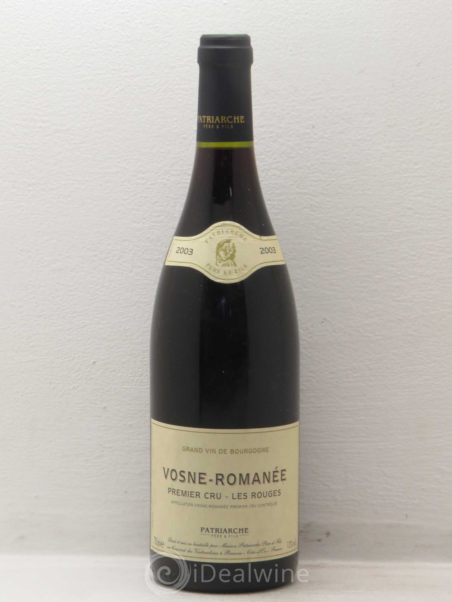 Vosne-Romanée 1er Cru Les Rouges - Patriaches 2003 - Lot de 1 bouteille - 0