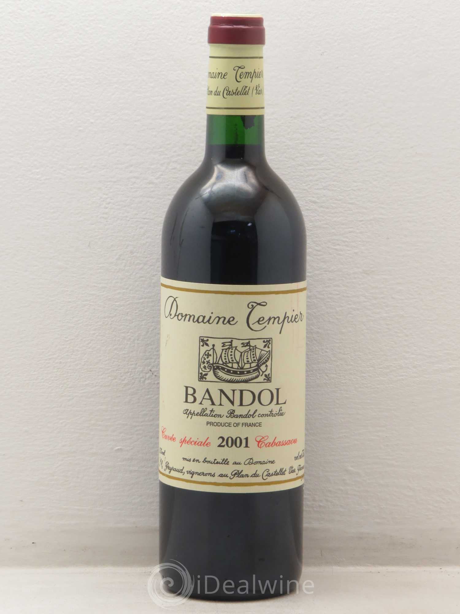 Bandol Domaine Tempier Cuvée Cabassaou Famille Peyraud 2001 - Lot de 1 bouteille - 0