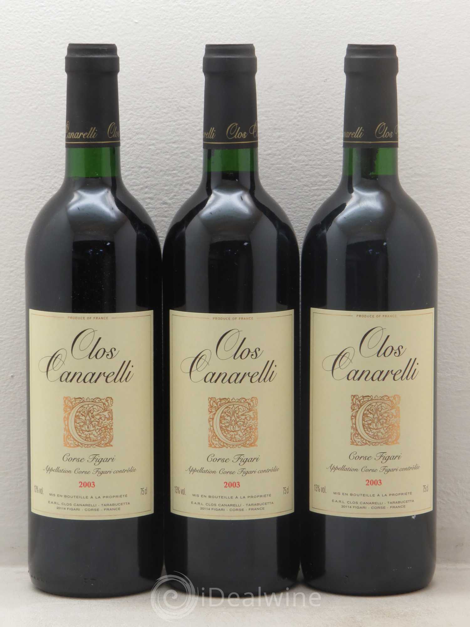 Figari Clos Canarelli 2003 - Lot de 3 bouteilles - 0