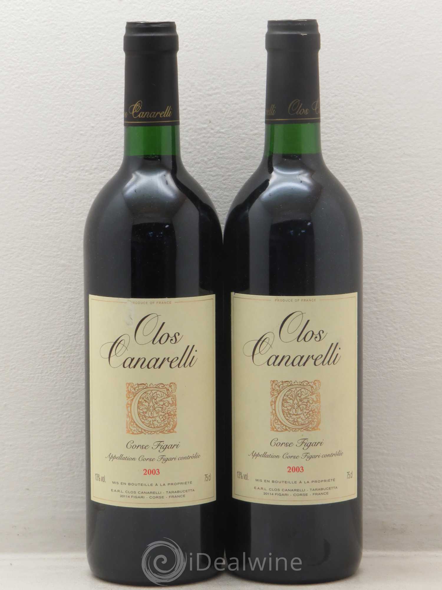 Figari Clos Canarelli 2003 - Lot de 2 bouteilles - 0