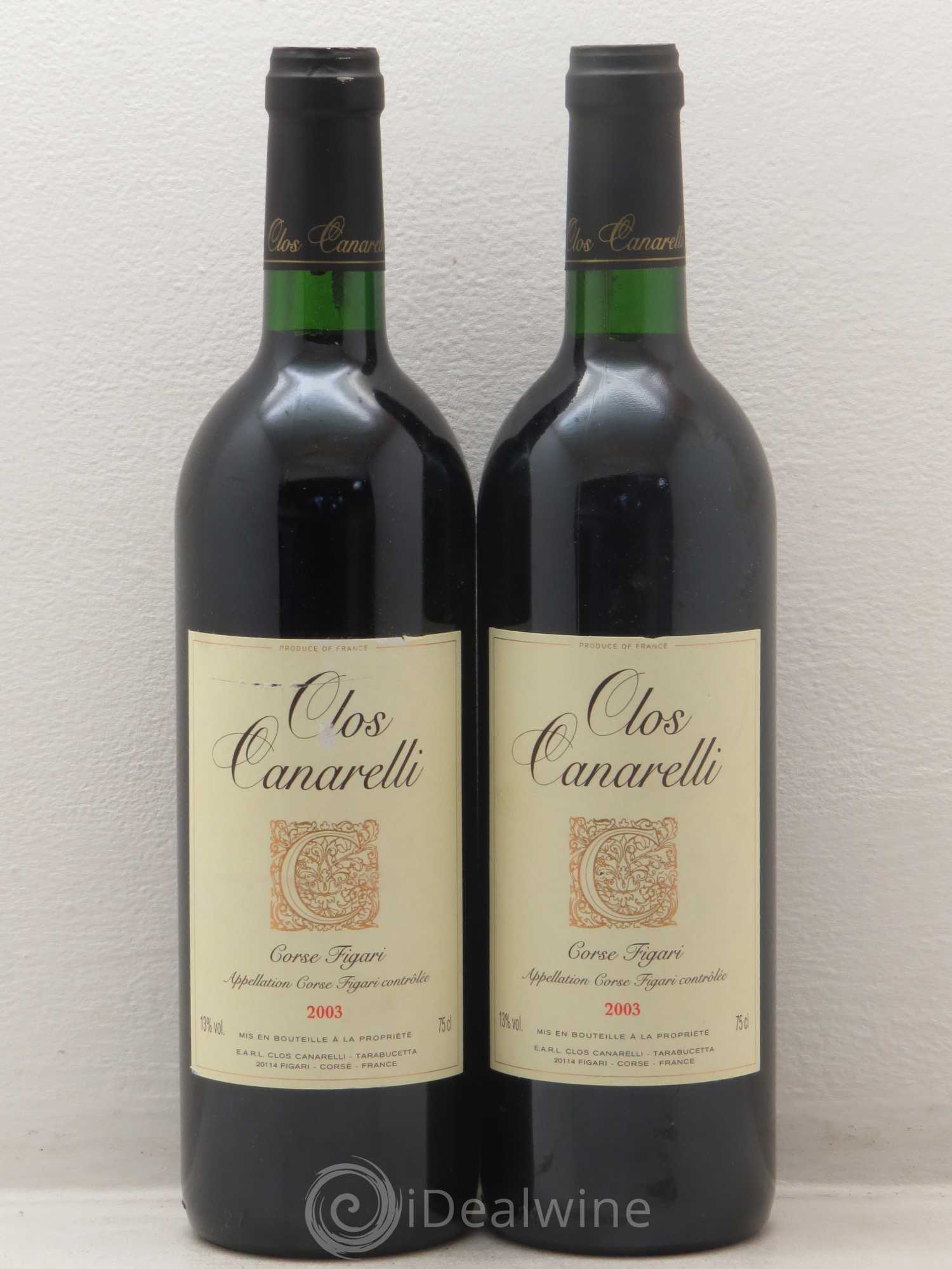 Figari Clos Canarelli 2003 - Lot de 2 bouteilles - 0