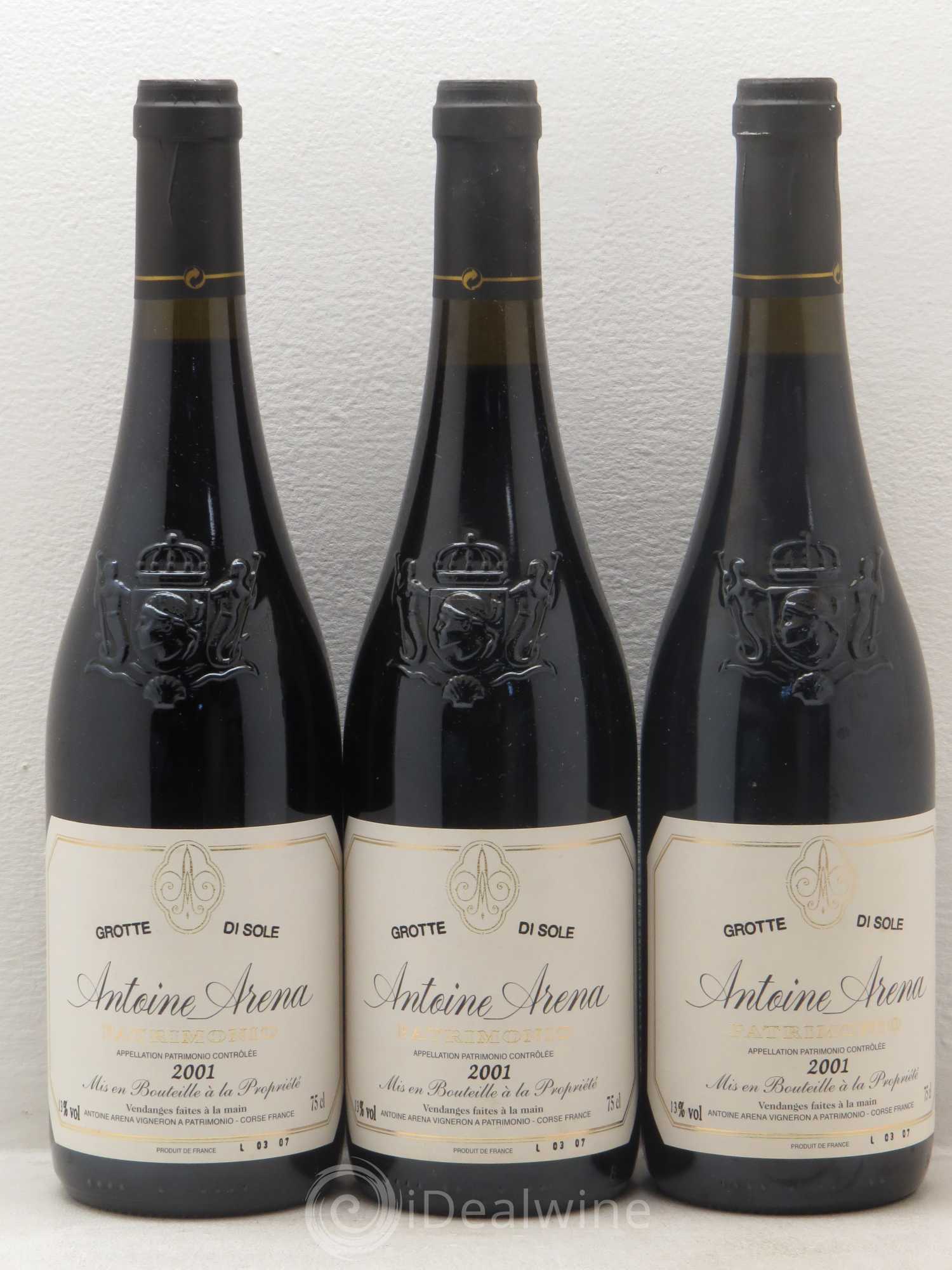 Patrimonio Grotte di Sole Antoine Arena 2001 - Lot de 3 bouteilles - 0
