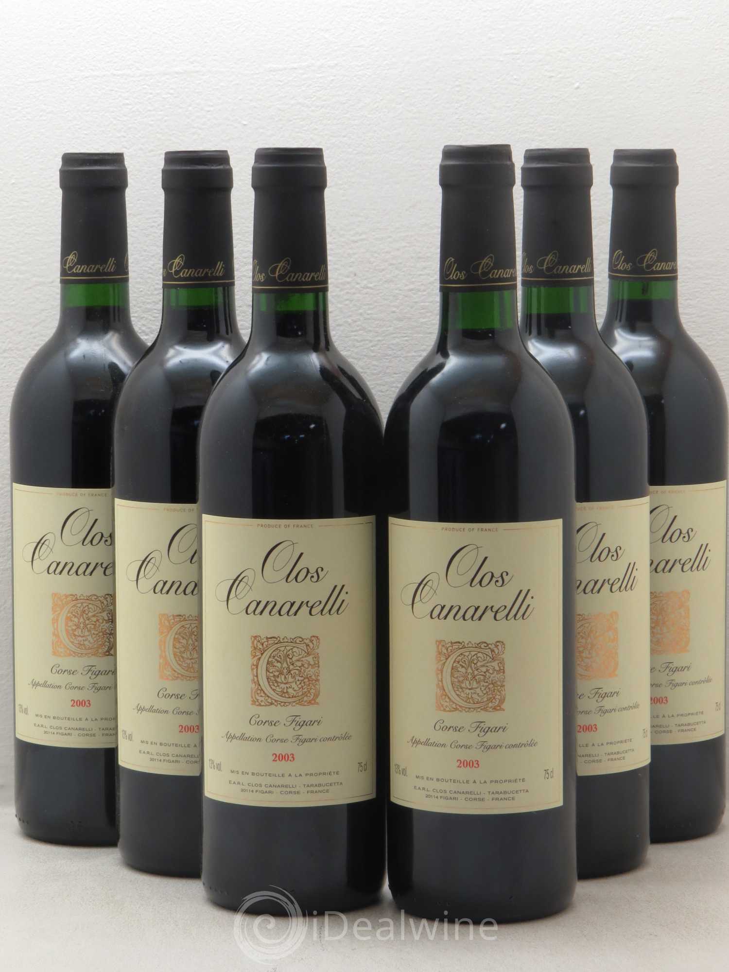 Figari Clos Canarelli 2003 - Lot de 6 bouteilles - 0
