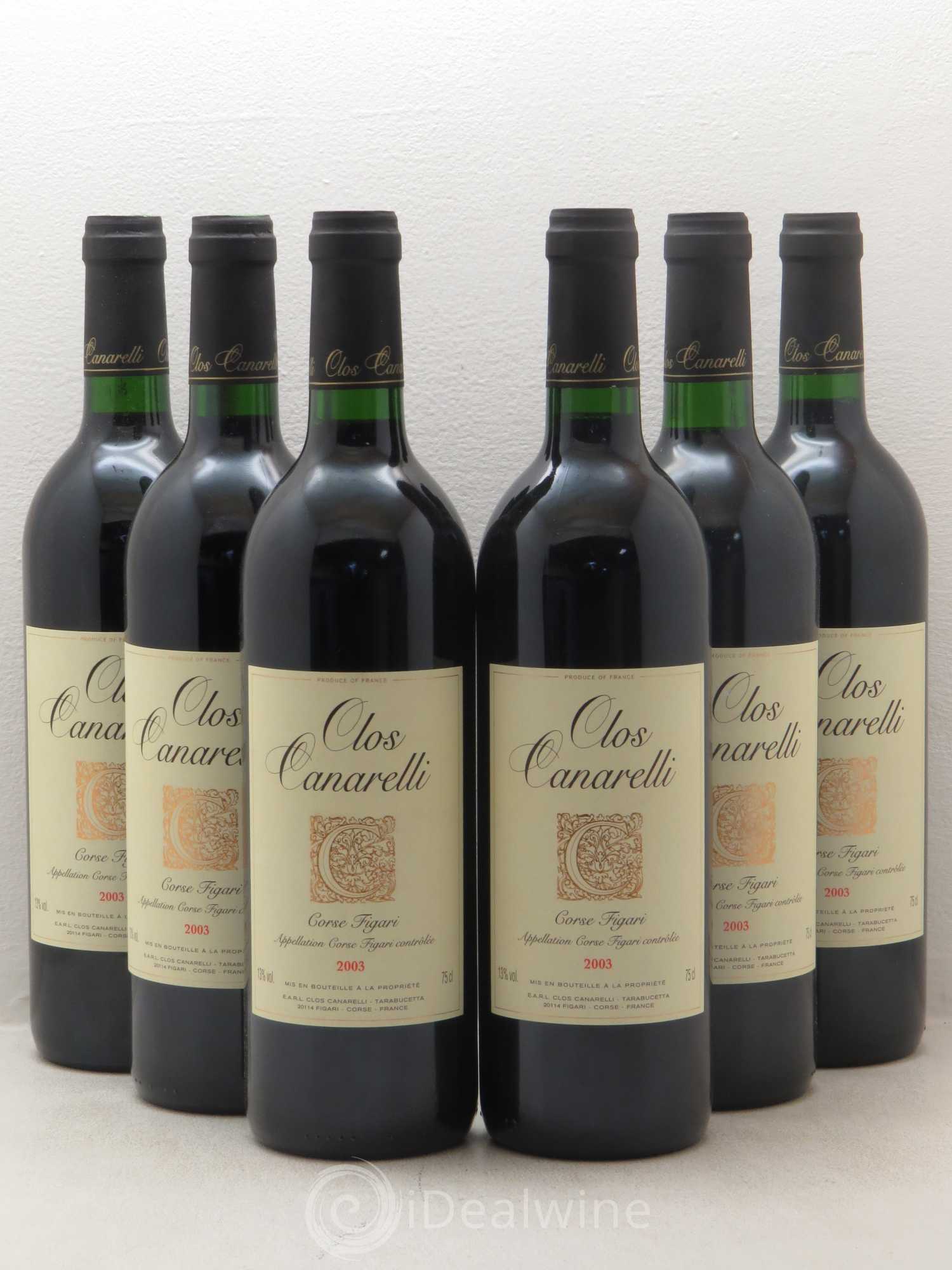 Figari Clos Canarelli 2003 - Lot de 6 bouteilles - 0