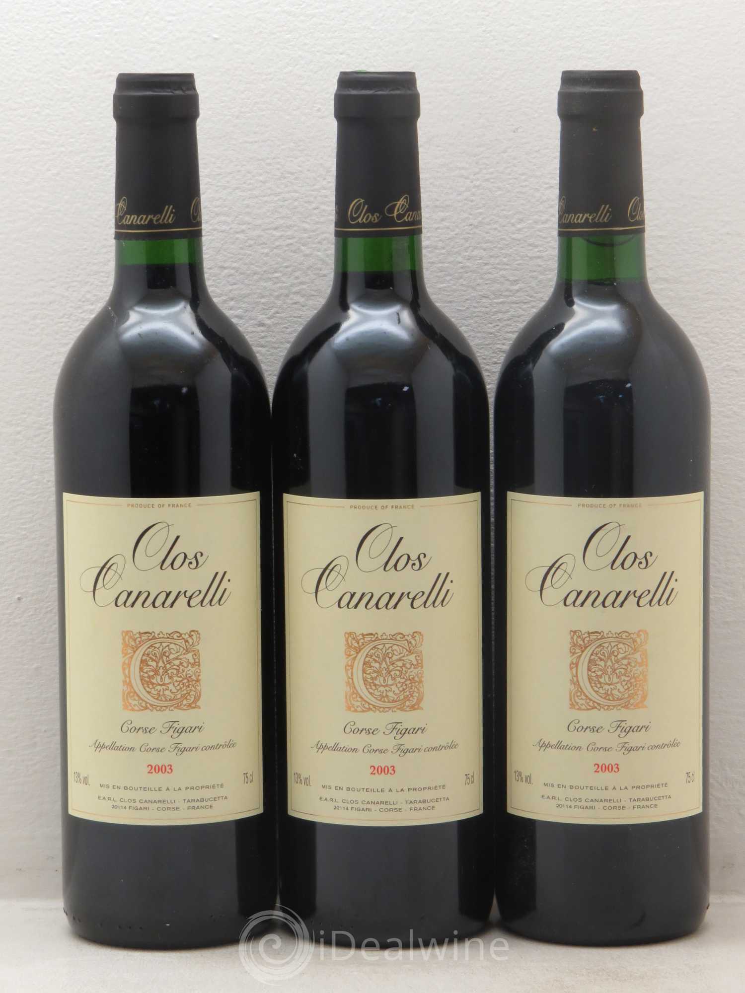 Figari Clos Canarelli 2003 - Lot de 3 bouteilles - 0