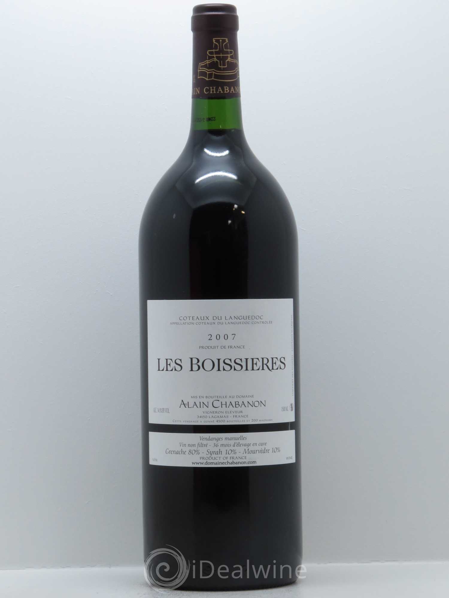 Coteaux du Languedoc Les Boissières Alain Chabanon (Domaine) 2007 - Lot de 1 magnum - 0