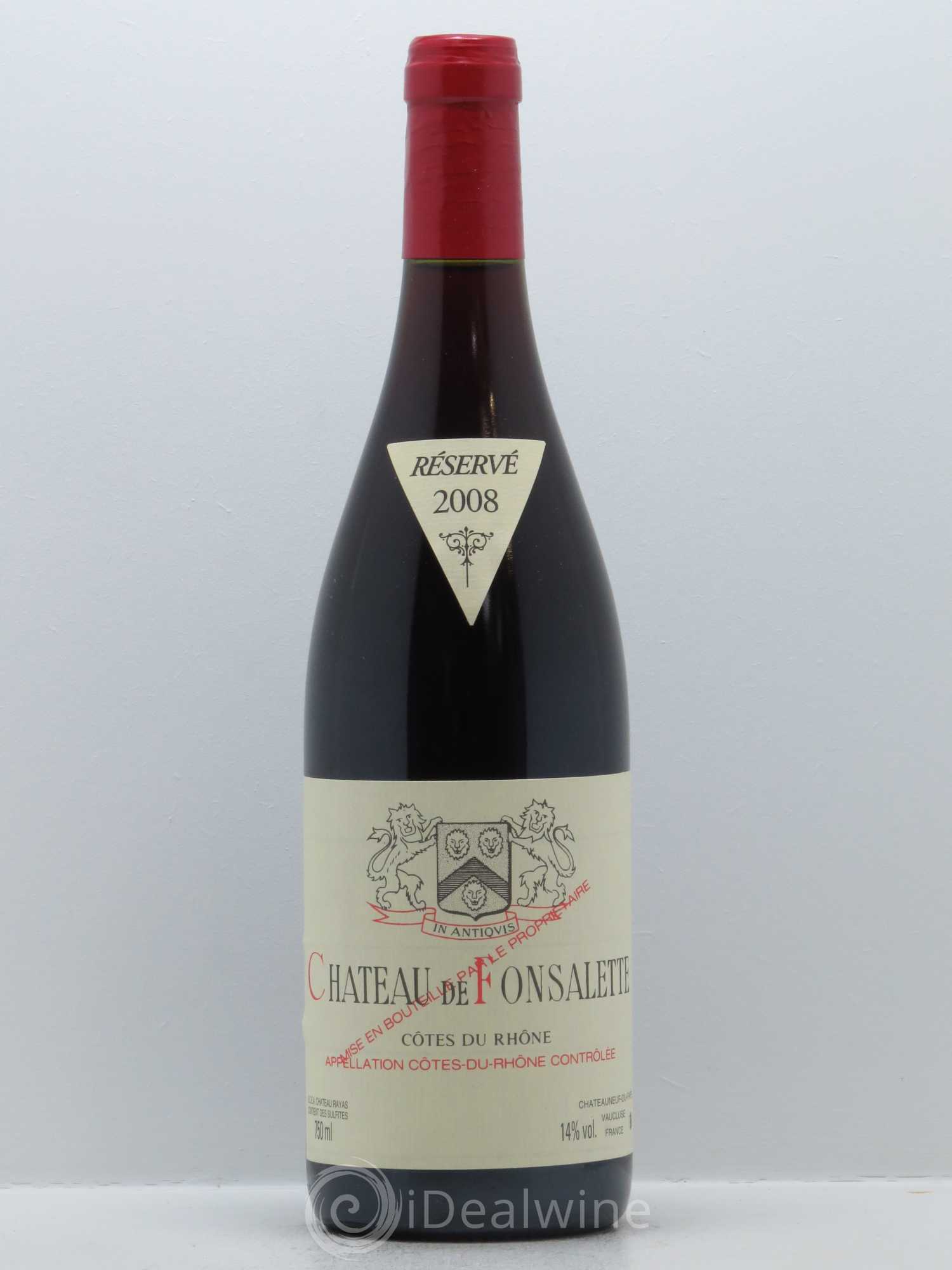 Côtes-du-Rhône Château de Fonsalette Emmanuel Reynaud 2008 - Lot de 1 bouteille - 0