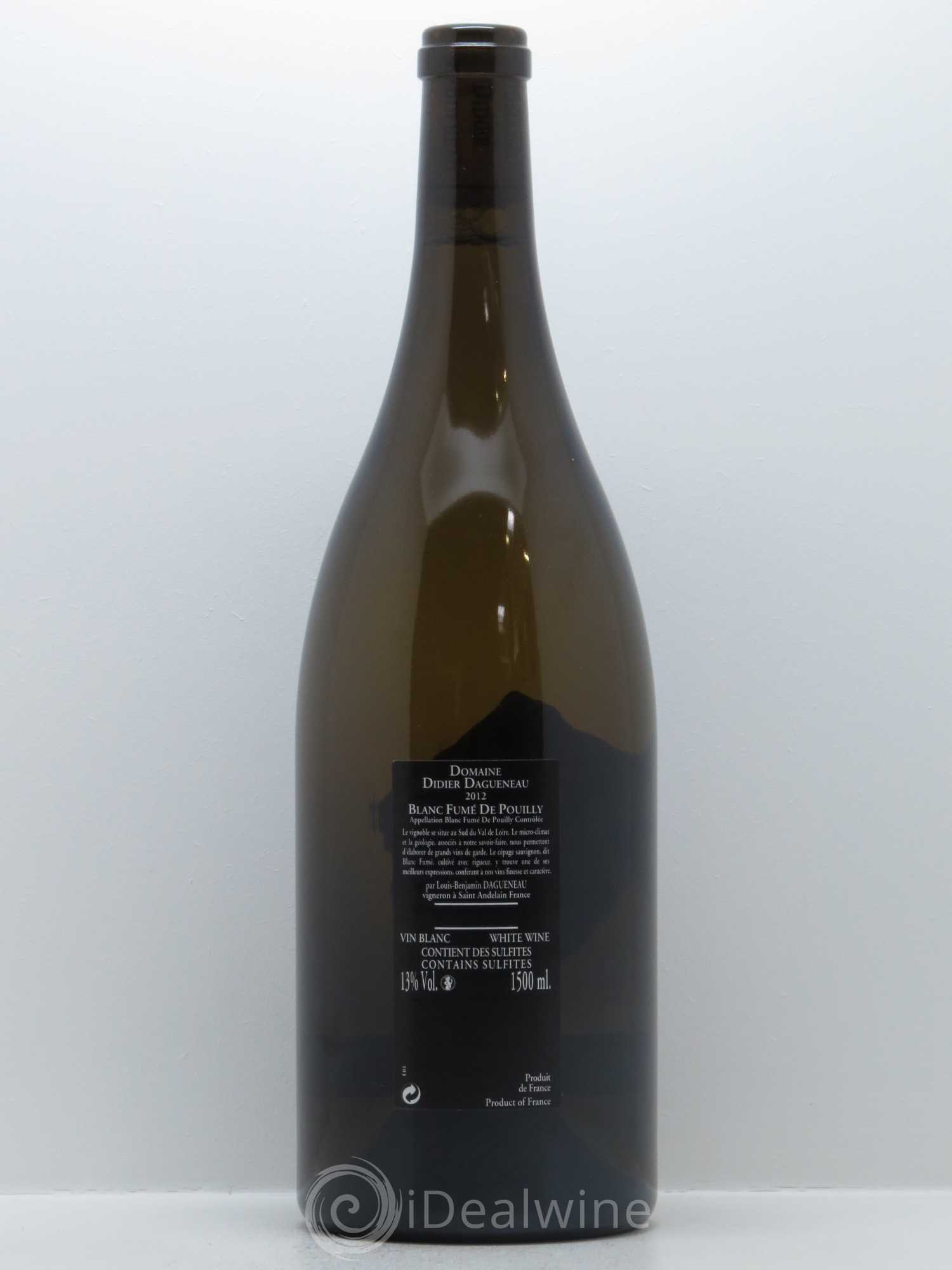 Vin de France (anciennement Pouilly-Fumé) Silex Dagueneau (Domaine Didier - Louis-Benjamin) 2012 - Lot de 1 magnum - 1